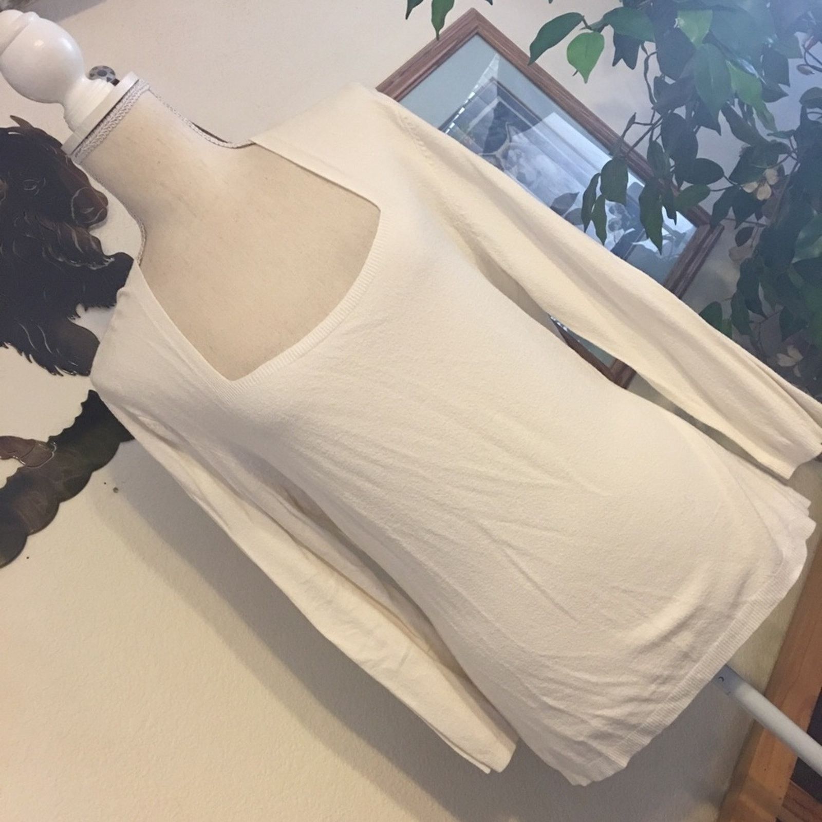 Vintage Hillard & Hanson cream soft stretchy sweater M Size M / US 6-8 / IT 42-44 - 2 Thumbnail