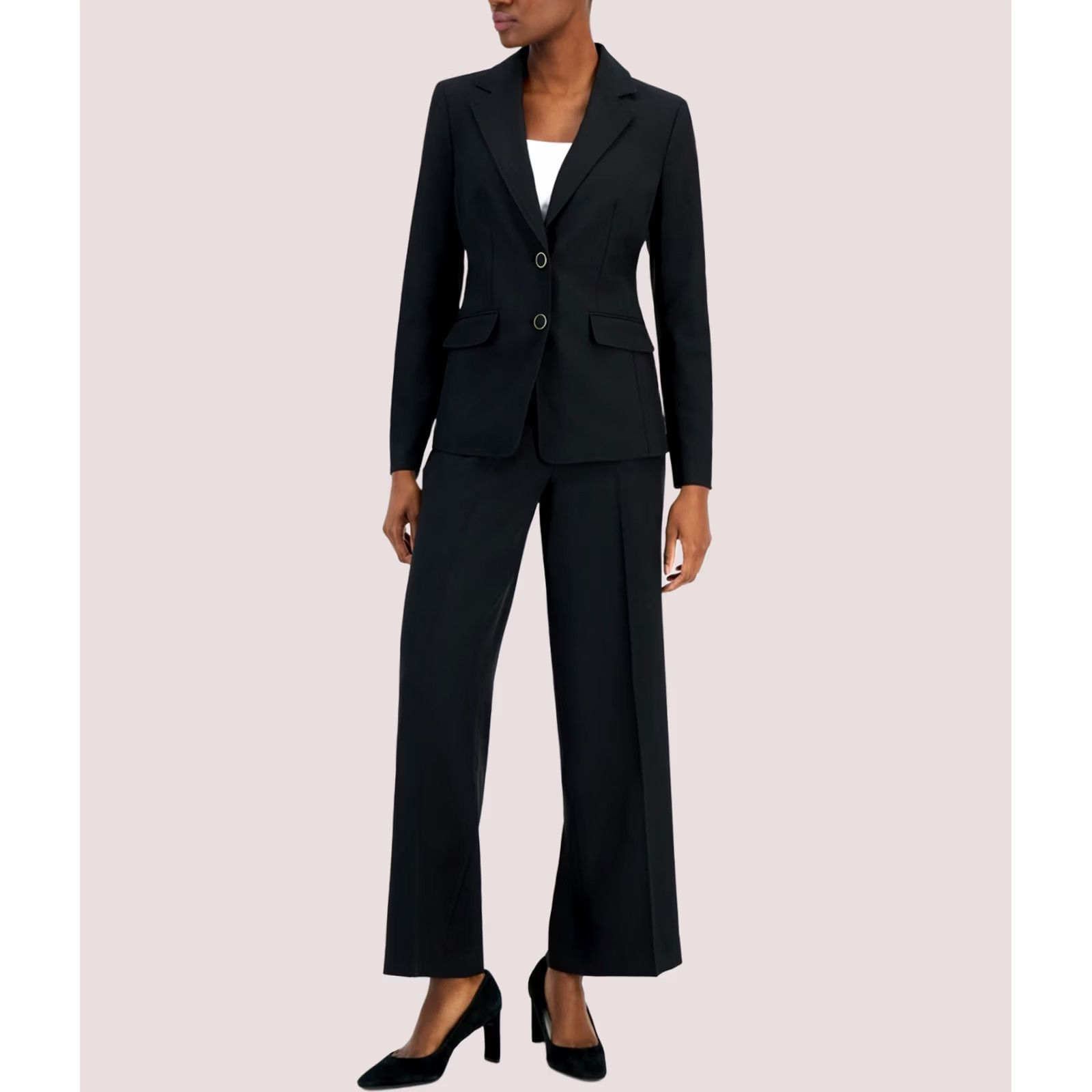 Vintage VINTAGE Nipon Boutique Womens Pant Suit Wide Leg Pant Suit, black 14 38W x 31L Size 36" / US 14 / IT 50 - 1 Thumbnail