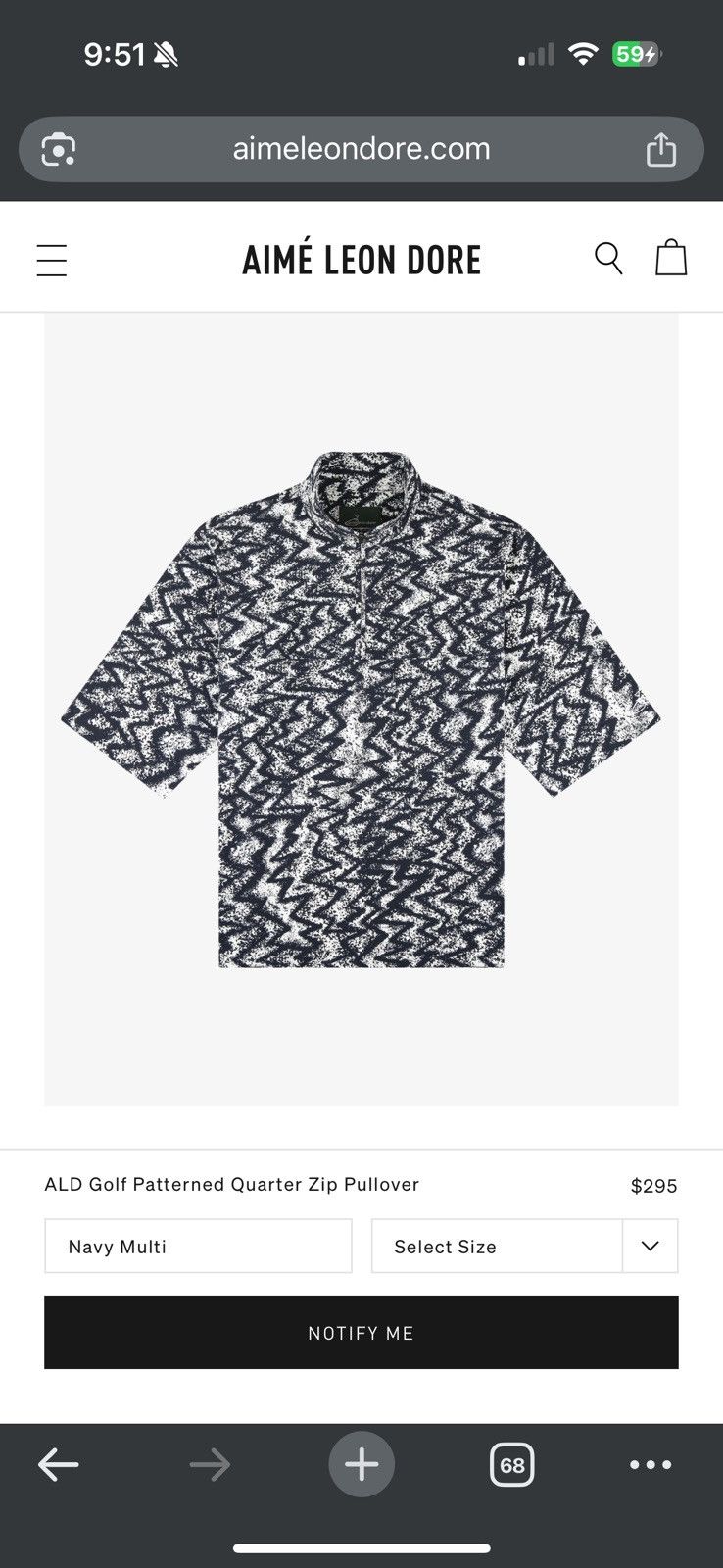 ALD Golf Patterned Quarter Zip Pullover