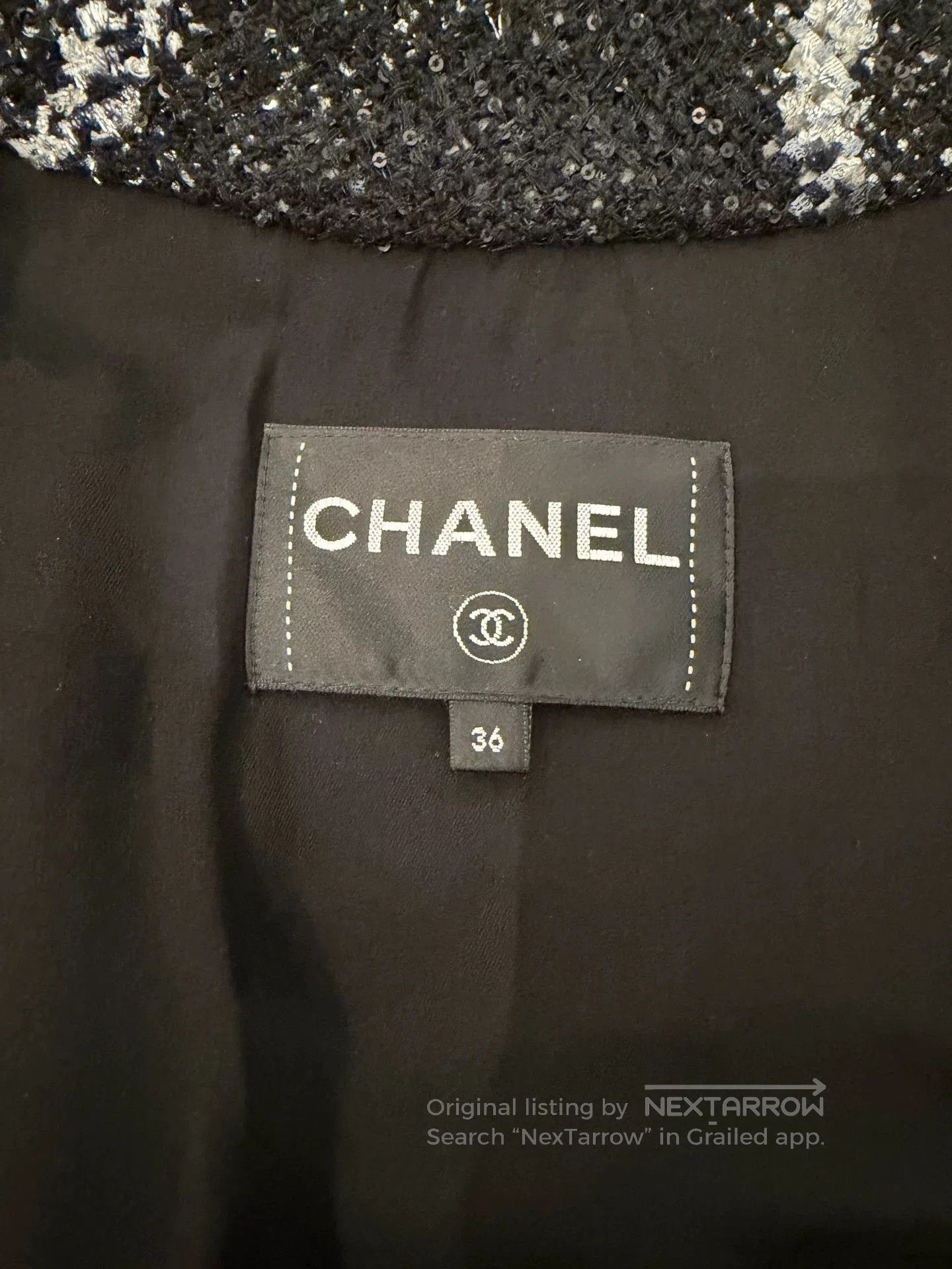 Chanel Chanel Black Silver Tweed Coat Dress. Size US S / EU 44-46 / 1 - 3 Thumbnail