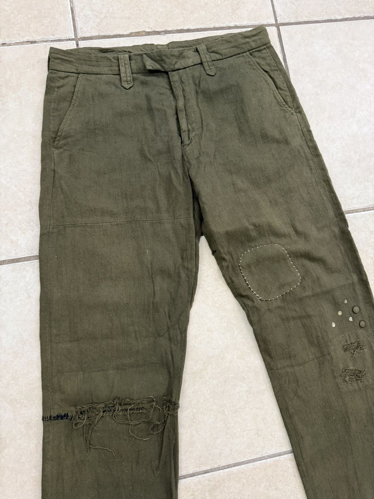 Designer × Japanese Brand × NADA Rebirth To Tabura Rasa Distress Rework Patchwork Pant Size L Size US 34 / EU 50 - 2 Thumbnail