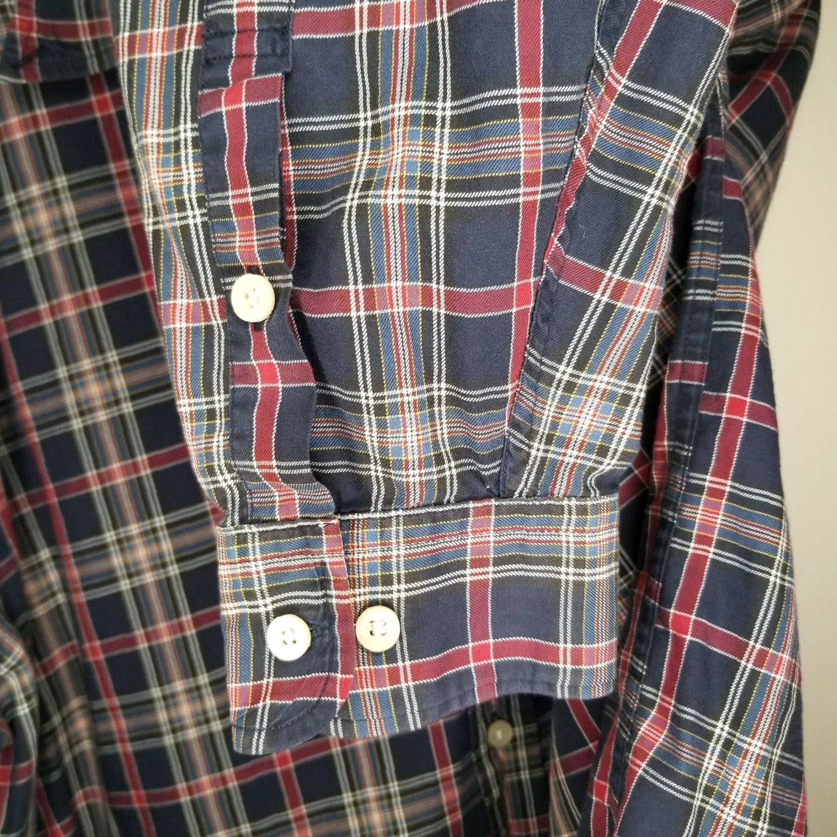 Tommy Hilfiger Tommy Hilfiger Mens Plaid Long Sleeve Button Up Shirt Blue Red Size Large Size US L / EU 52-54 / 3 - 4 Thumbnail