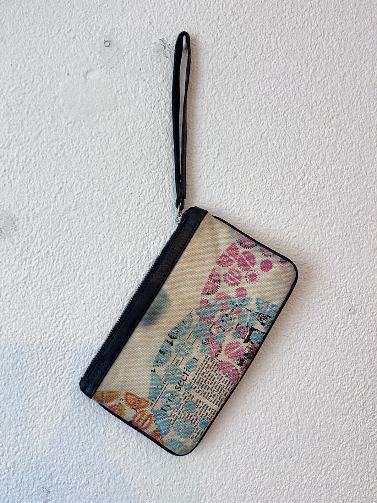 John Galliano Archival John Galliano Gazette Newsprint Wristlet Pouch Size ONE SIZE - 8 Thumbnail
