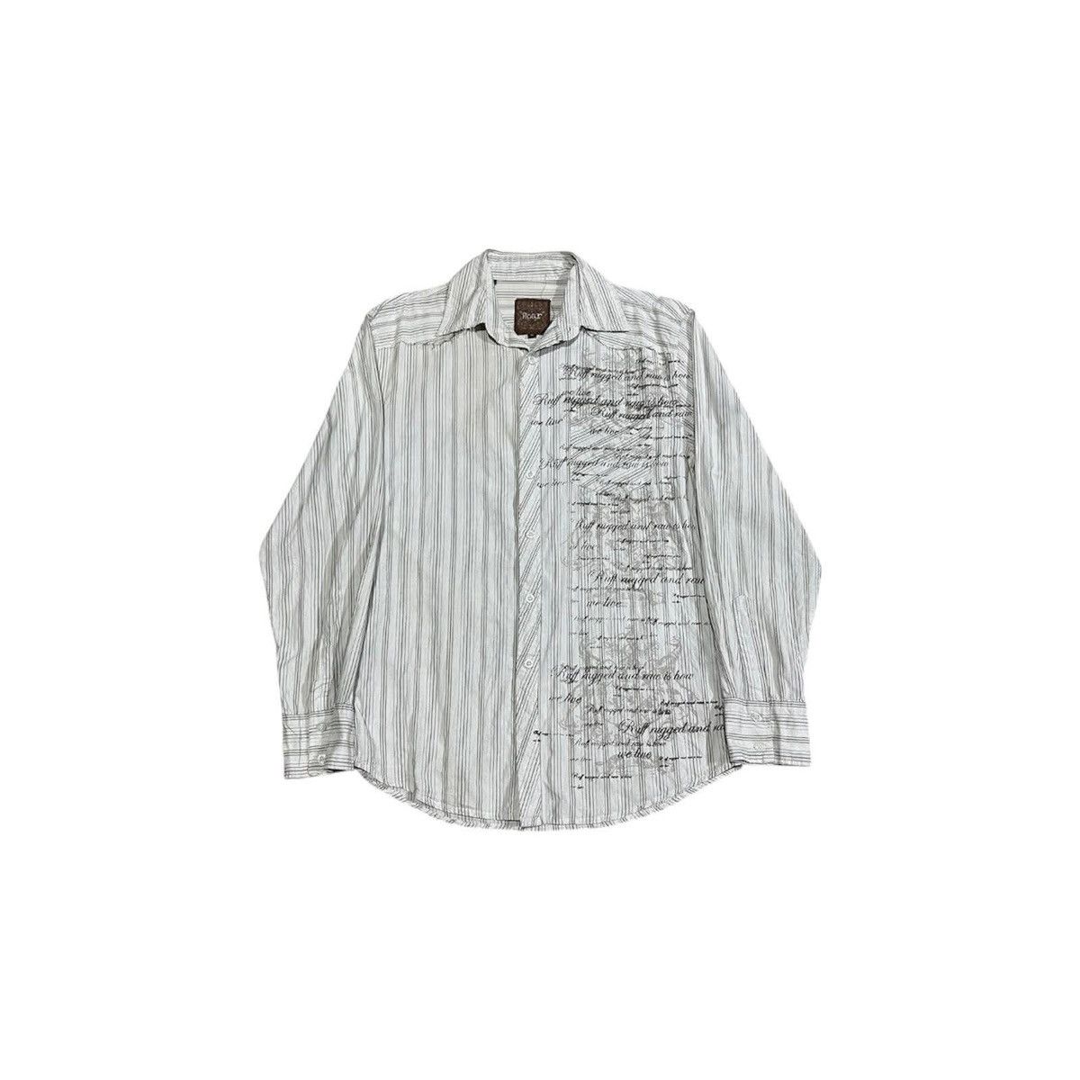 14th Addiction × If Six Was Nine × Japanese Brand 🔥Sick Y2K Roar Striped Poem Shirt Goth Punk Size US M / EU 48-50 / 2 - 2 Thumbnail