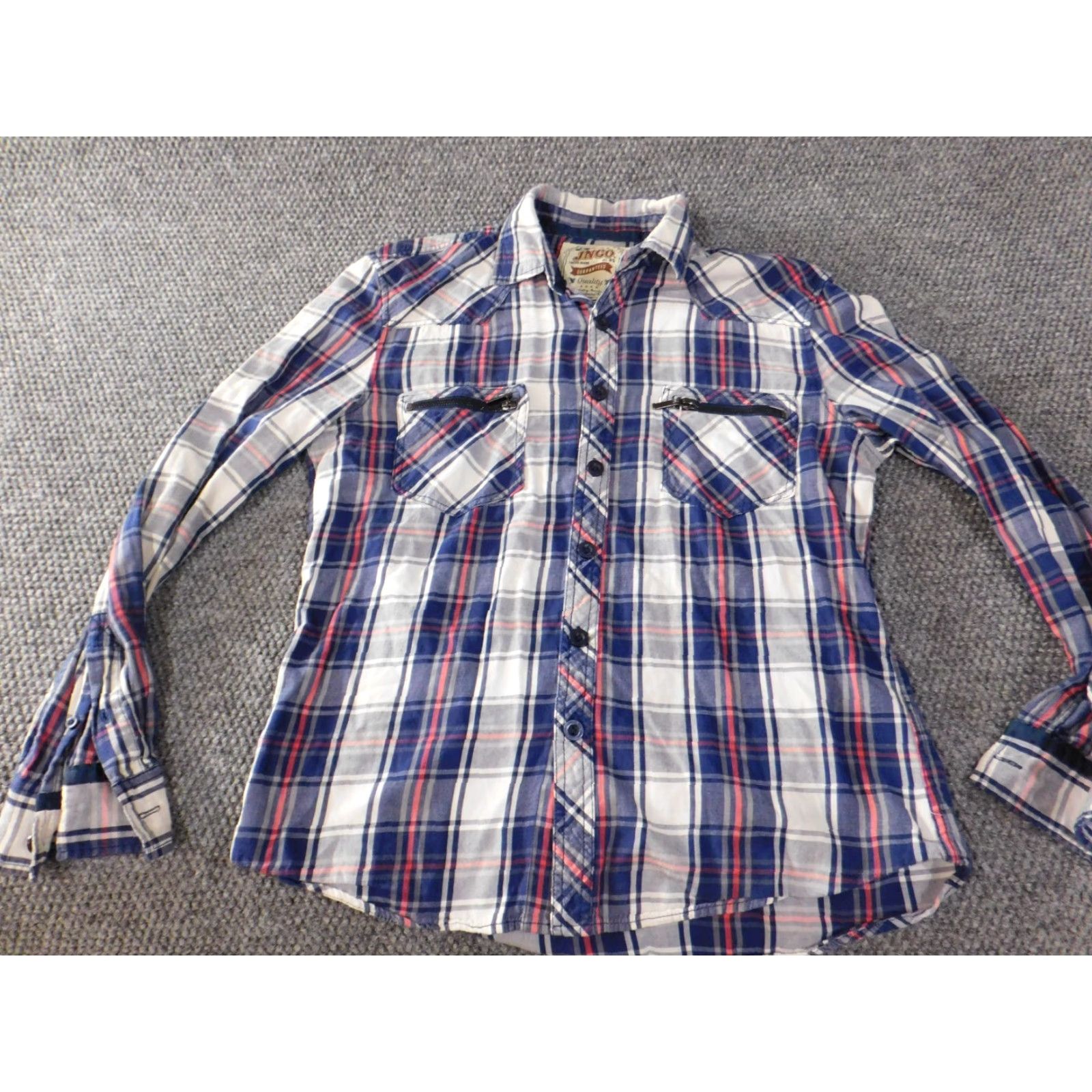 JNCO VINTAGE JNCO Shirt Mens M blue plaid long sleeve button-up collared 90s casual Size US M / EU 48-50 / 2 - 4 Thumbnail