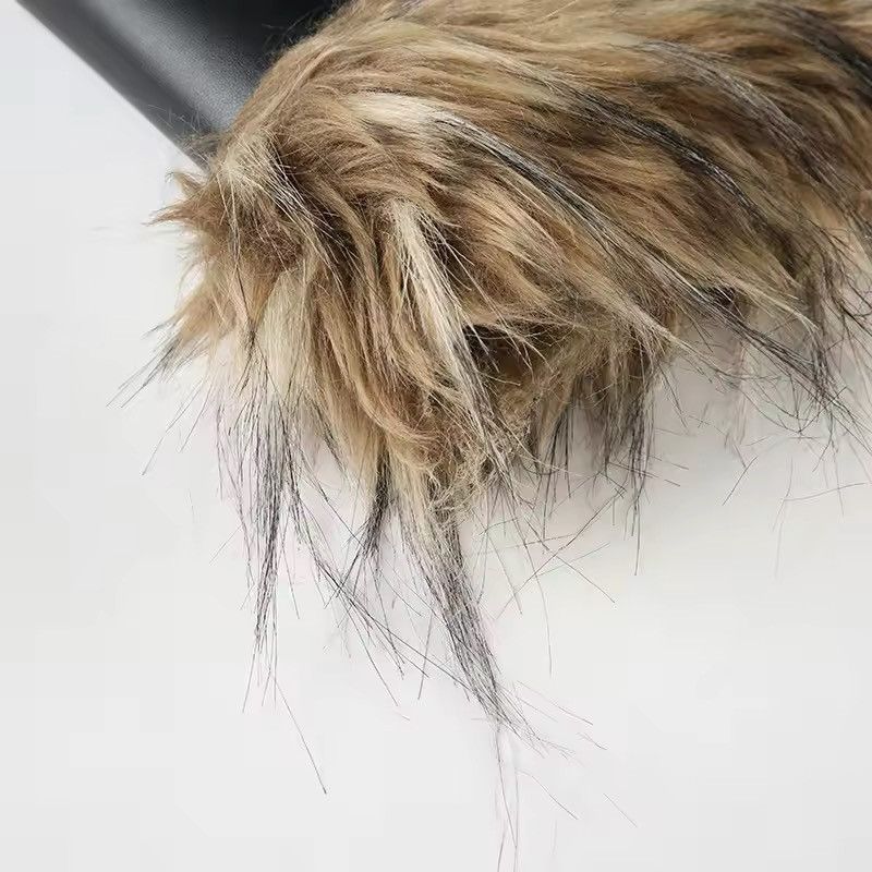 Japanese Brand × Vintage Faux Fur Spliced PU Leather Studded Belt Size ONE SIZE - 4 Thumbnail