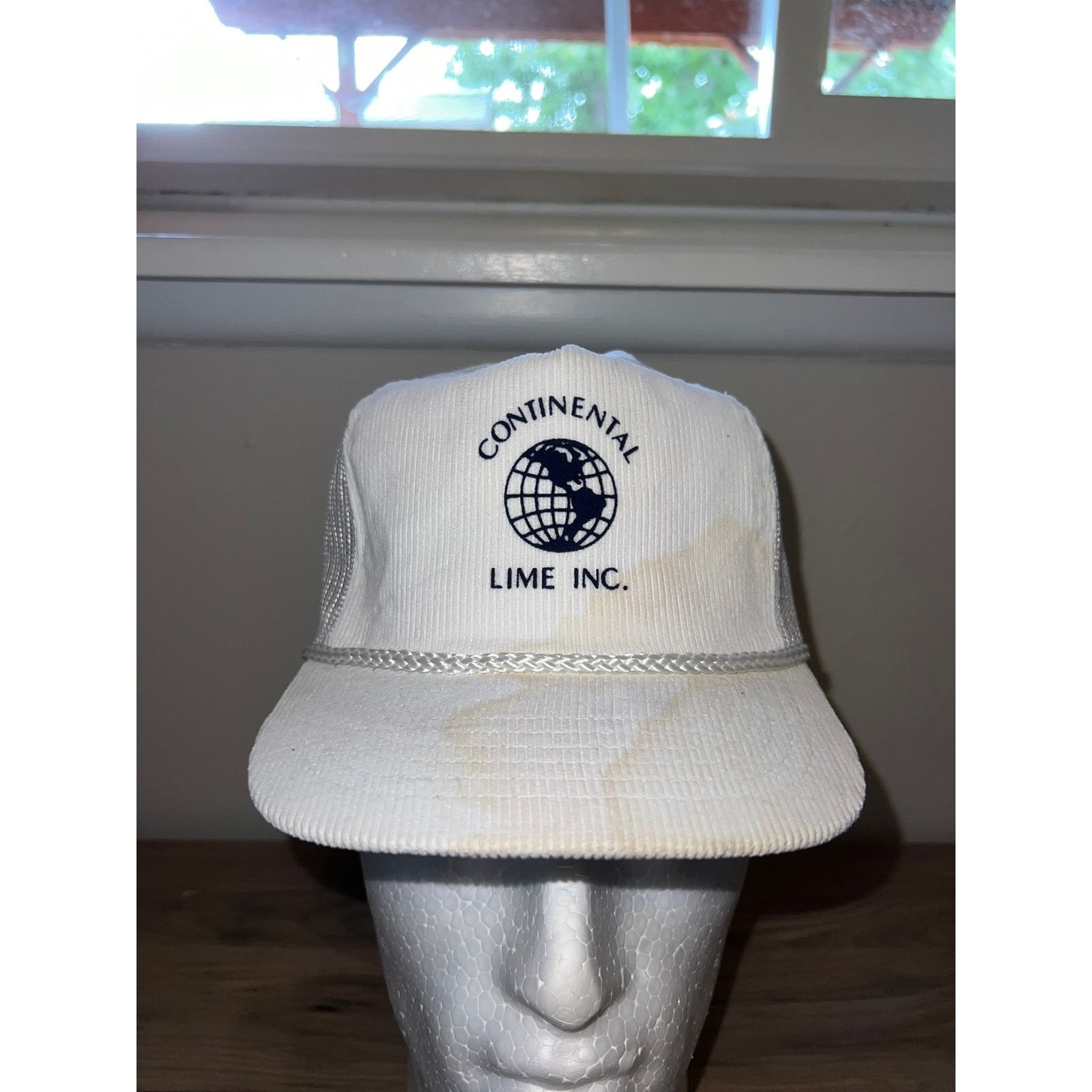 Vintage Vintage Continental Lime Inc. White Hat Headwear Corduroy Size ONE SIZE - 1 Thumbnail