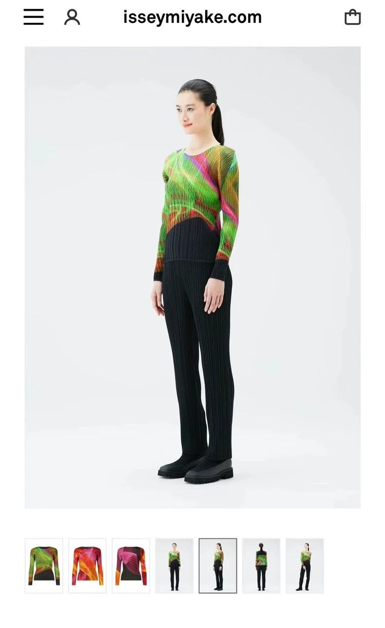 Issey Miyake Issey Miyake size:3 Green round-neck long-sleeved top Size S / US 4 / IT 40 - 1 Thumbnail