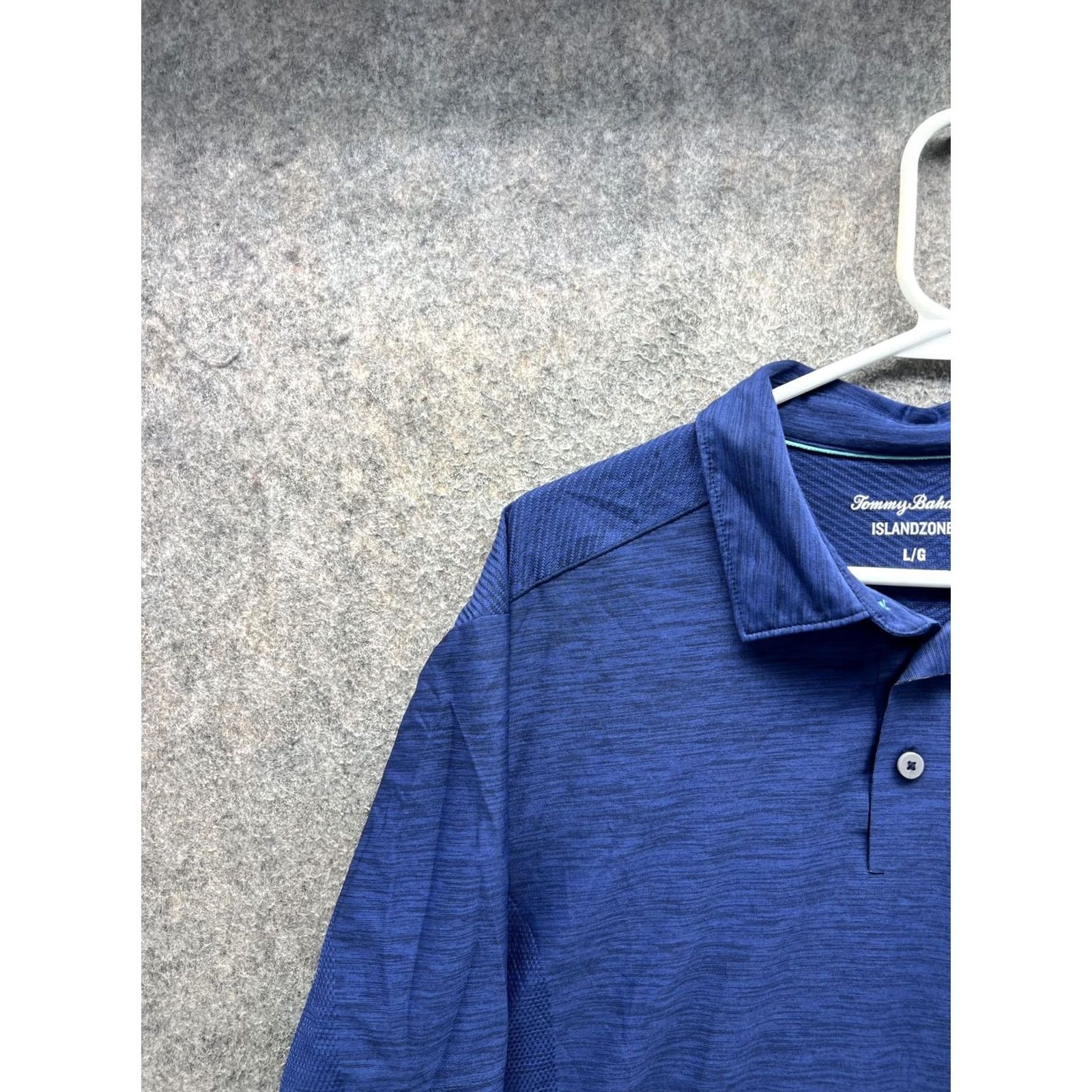 Tommy Bahama Tommy Bahama IslandZone Polo Shirt Mens Large Blue Solid Marlin Logo Golf Casual Shirt Size US L / EU 52-54 / 3 - 7 Thumbnail