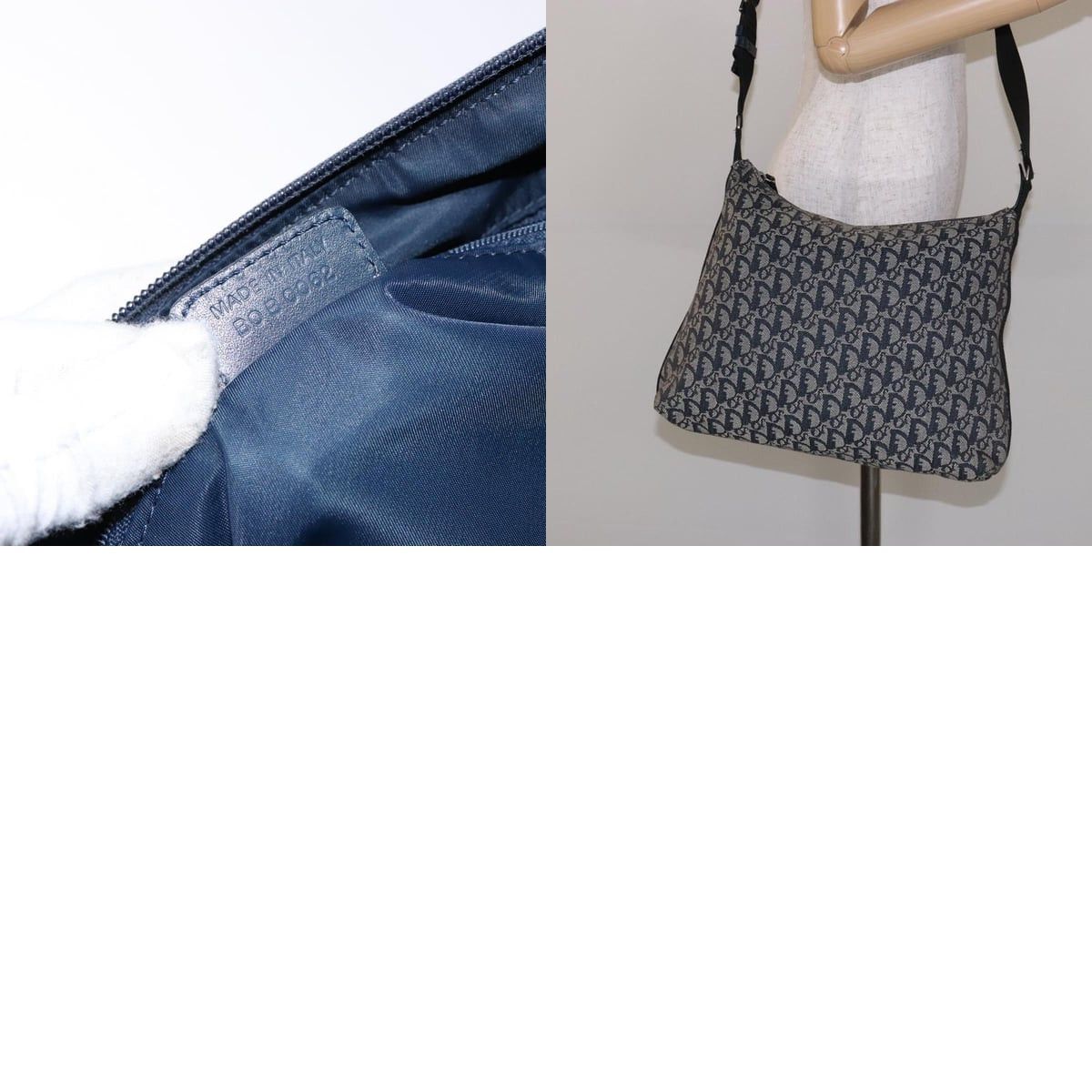 Dior DIOR Trotter Canvas Shoulder Bag Navy Silver Size ONE SIZE - 13 Thumbnail