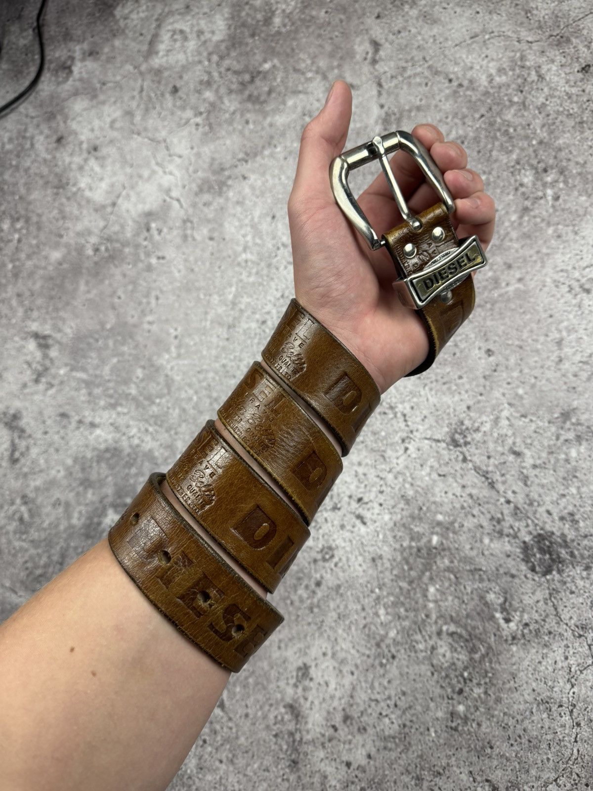 Diesel Diesel Vintage Y2K Japanesse Western Leather Monogram Belt Size ONE SIZE - 8 Thumbnail