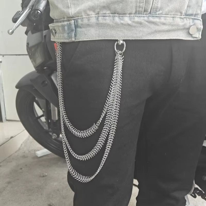 Jewelry Concise Fishbone Wallet Chain Pant Waist Size ONE SIZE - 2 Thumbnail