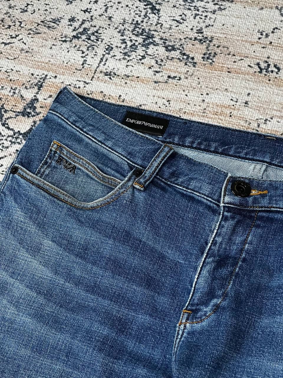 Emporio Armani Emporio Armani Blue Slim Metal Logo Jeans Pants Size US 33 - 6 Thumbnail