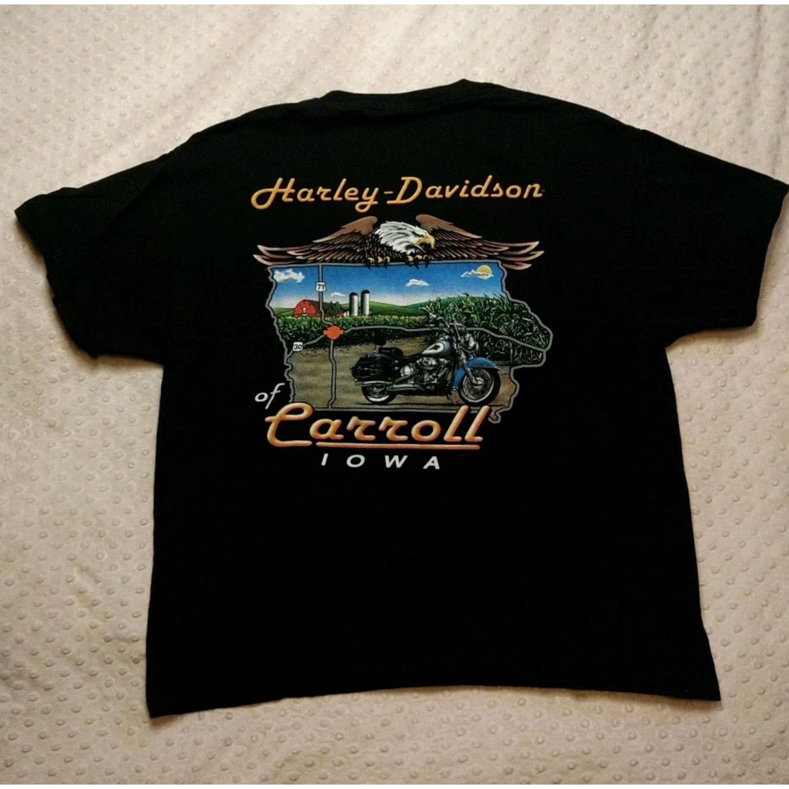 Harley Davidson Harley-Davidson T-Shirt Men's XL Black Graphic Print Vintage 2000s 2 Side HDMC Iowa Shirts Size US XL / EU 56 / 4 - 7 Thumbnail