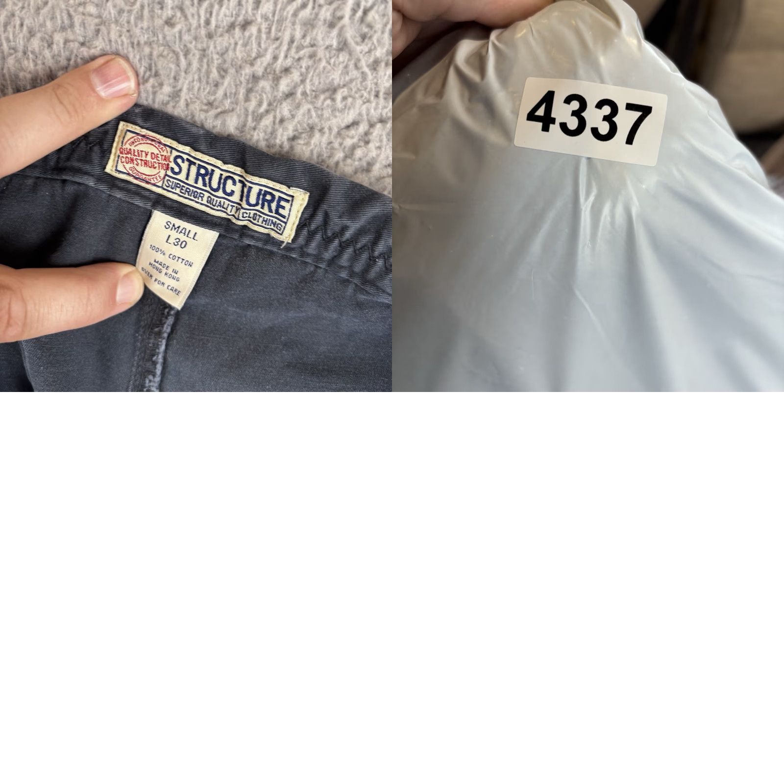 Vintage VINTAGE Structure Pants Mens L Blue Drawstring Baggy Cargo Pockets Skater Y2K Size US 31 - 8 Thumbnail