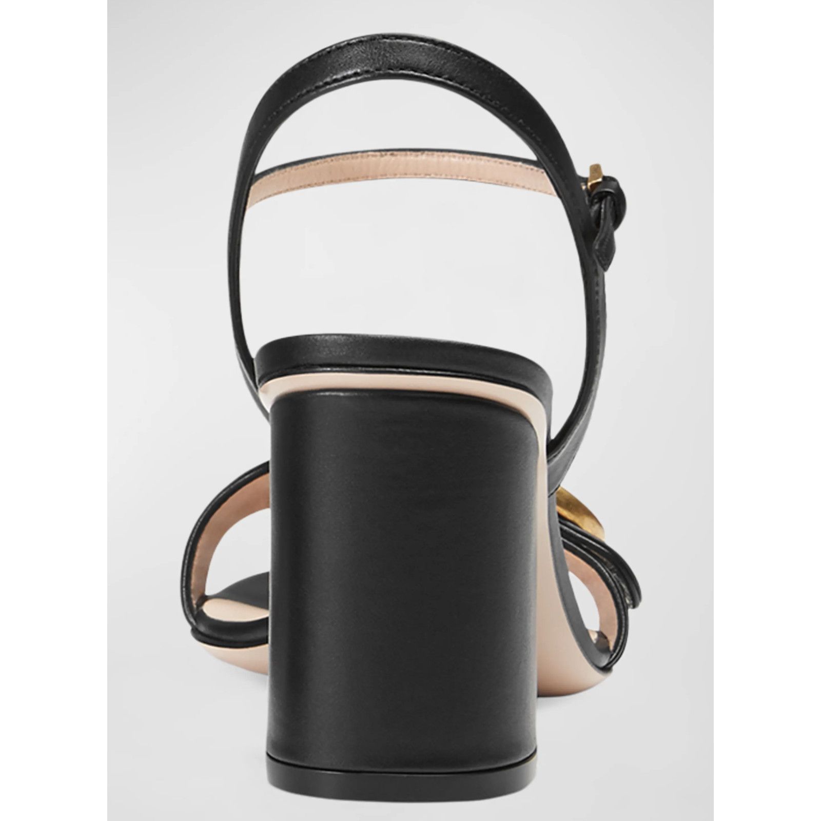 Gucci Gucci Marmont Black Leather Gold GG Logo Block Heel Ankle Size US 10 / IT 40 - 11 Thumbnail