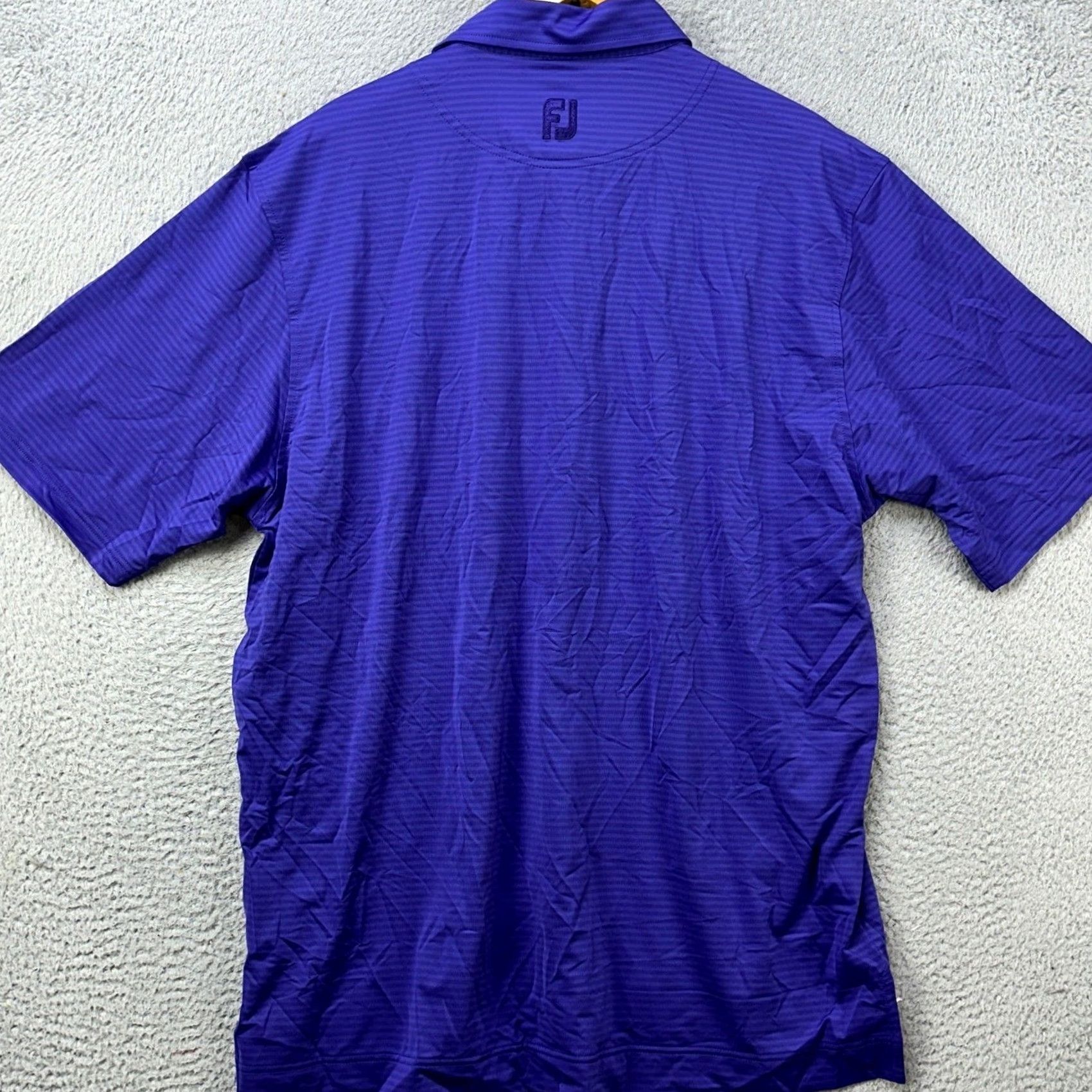 Footjoy FootJoy FJ Performance Shirt Polo Striped Purple Golf XL Mens Shirt Polo Size US XL / EU 56 / 4 - 3 Thumbnail