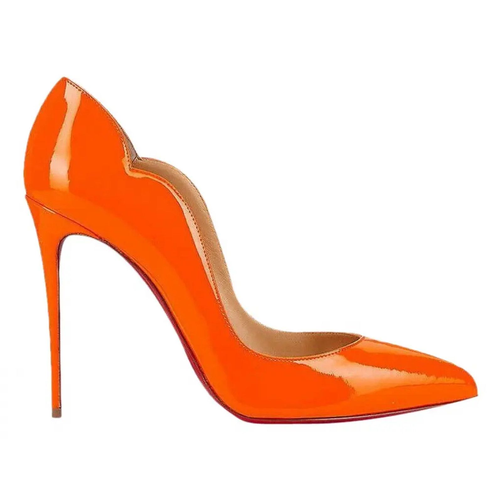 Christian Louboutin Hot Chick 100 Patent Fluo Fizz Orange Neon Heel Pump 36.5 Size US 6.5 / IT 36.5 - 1 Thumbnail