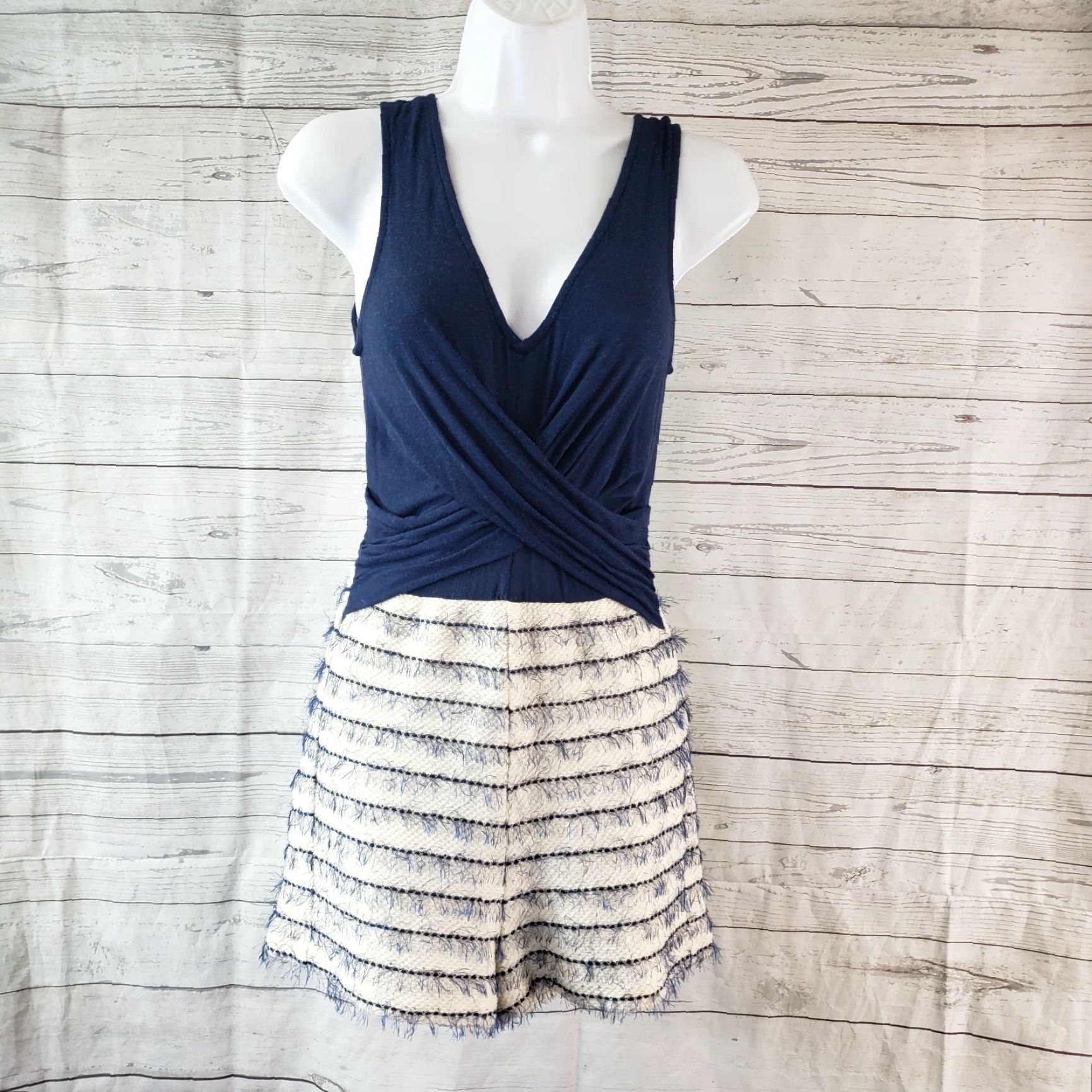 Anthropologie Amadi Womens Romper XS Blue Sleeveless V-Neck Cilli One-Piece Size 26" / US 2 / IT 38 - 2 Thumbnail