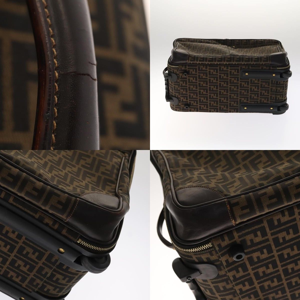 Fendi FENDI Zucca Canvas Carry Case Boston Bag Black Brown Size ONE SIZE - 11 Thumbnail