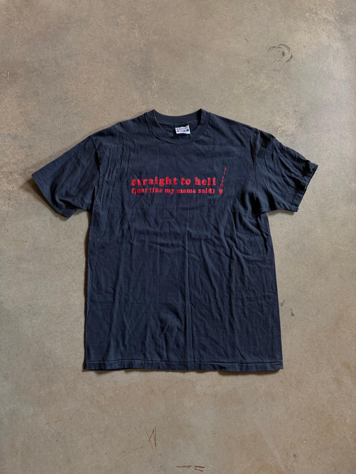 Hanes VTG Drivin & Cryin Straight To Hell Tee Sz M Size US M / EU 48-50 / 2 - 1 Thumbnail