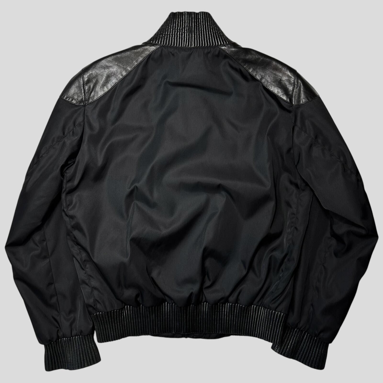Prada Prada Milano 2007 Gabardine Nylon + Leather Bomber Jacket L Size US L / EU 52-54 / 3 - 5 Thumbnail