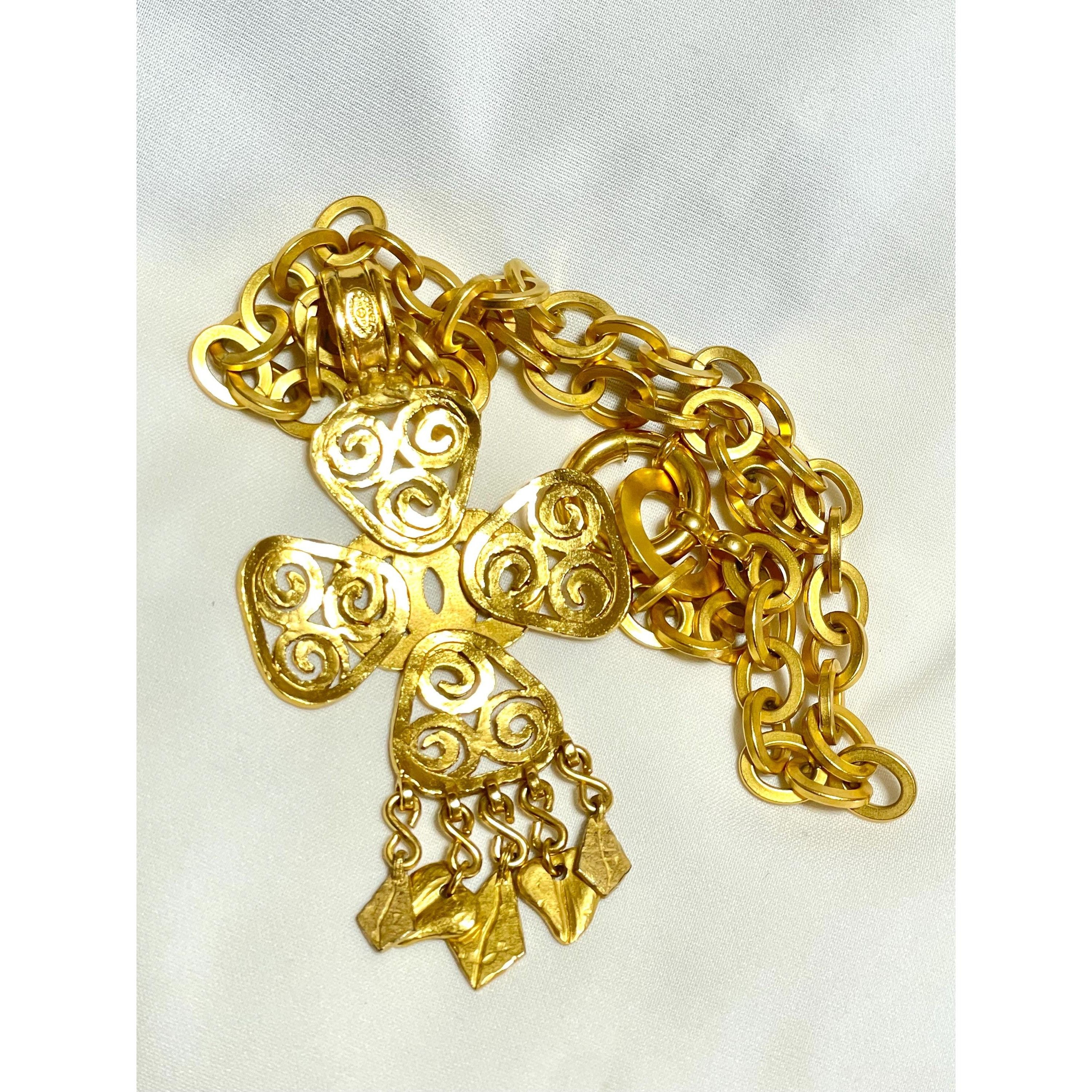 Chanel Vintage Chanel statement necklace with flower,clover top Size ONE SIZE - 4 Thumbnail