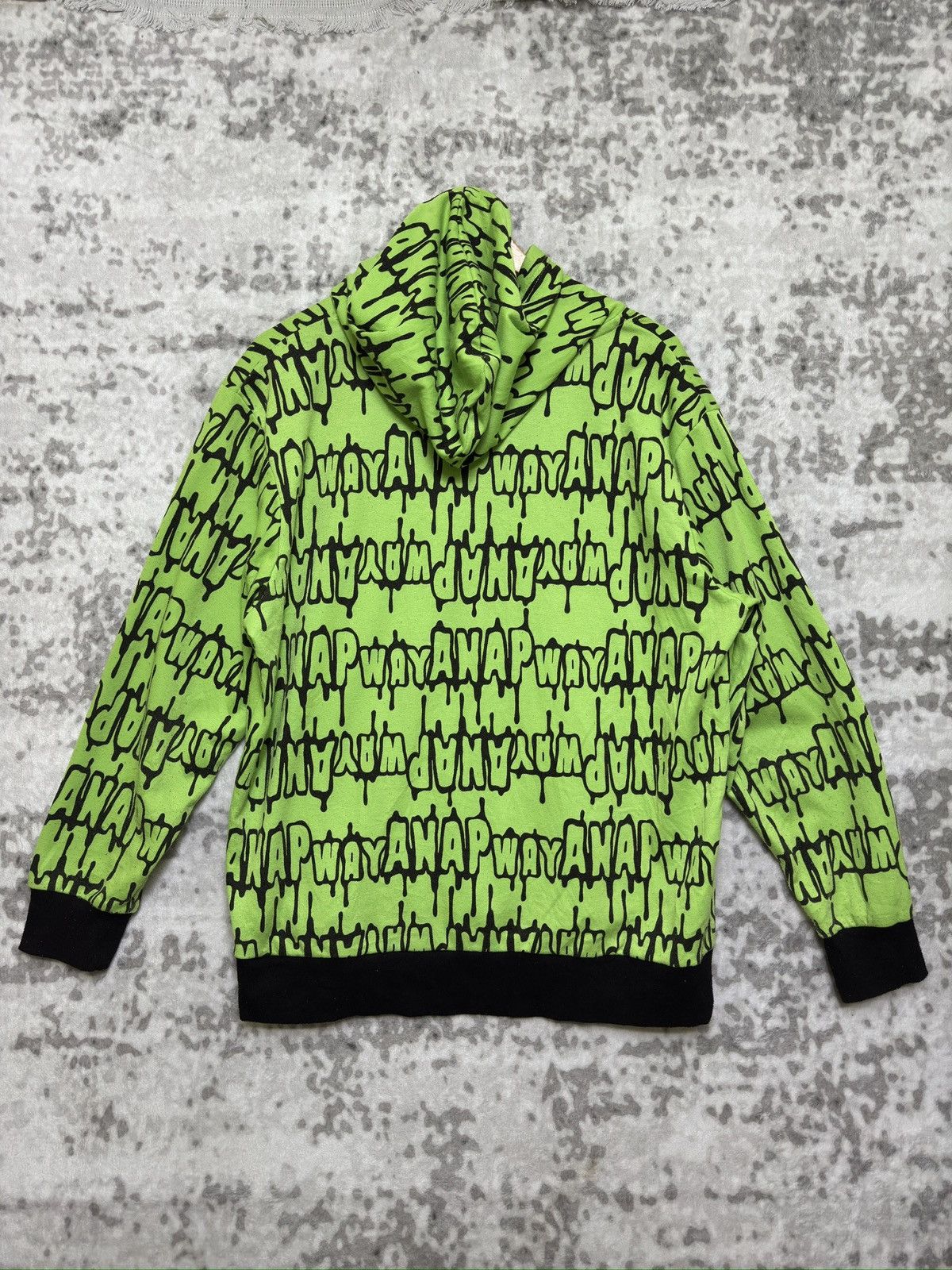 Japanese Brand ANAP WAY Hoodie Green full Graphic Sweatshirt Logo Sweater Size US L / EU 52-54 / 3 - 2 Thumbnail