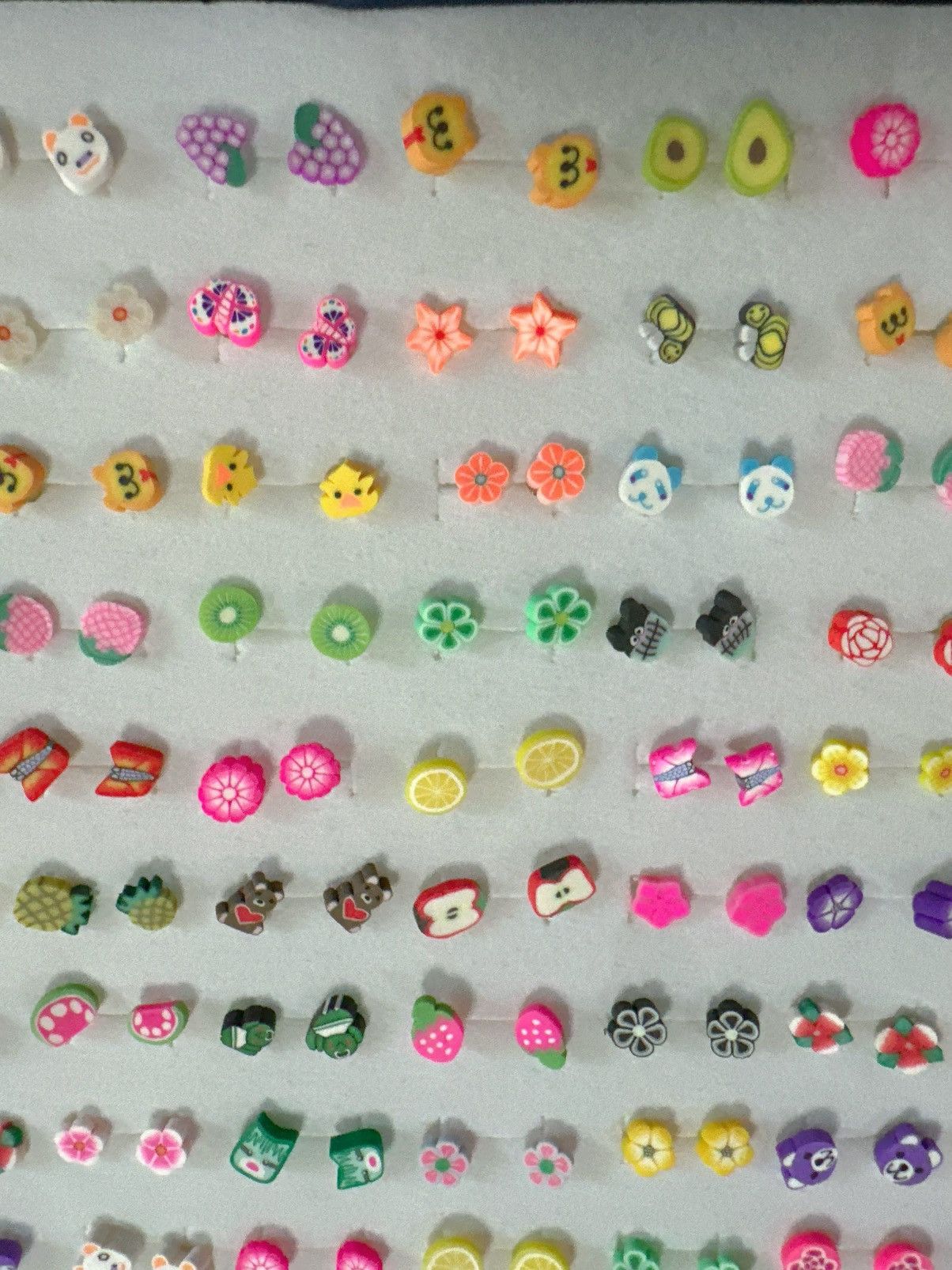 Designer 10 pair of baby earrings studs plastic harmless post lightwe Size ONE SIZE - 15 Thumbnail