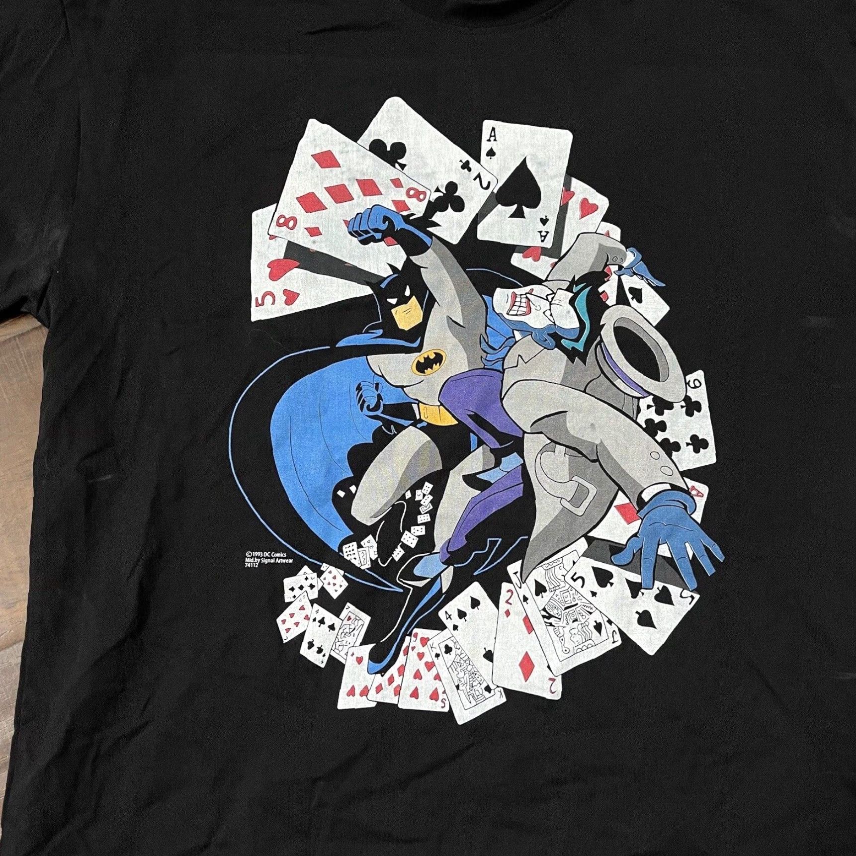 DC Comics VINTAGE Batman The Animated Series DC Comics T-Shirt Mens Medium Short Sleeve Black Joker Comic 1993 Size US M / EU 48-50 / 2 - 3 Thumbnail