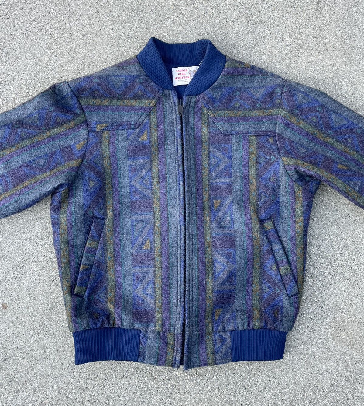 Other Vintage Saddle King Western Navajo Aztec Bomber Jacket Size US M / EU 48-50 / 2 - 3 Thumbnail