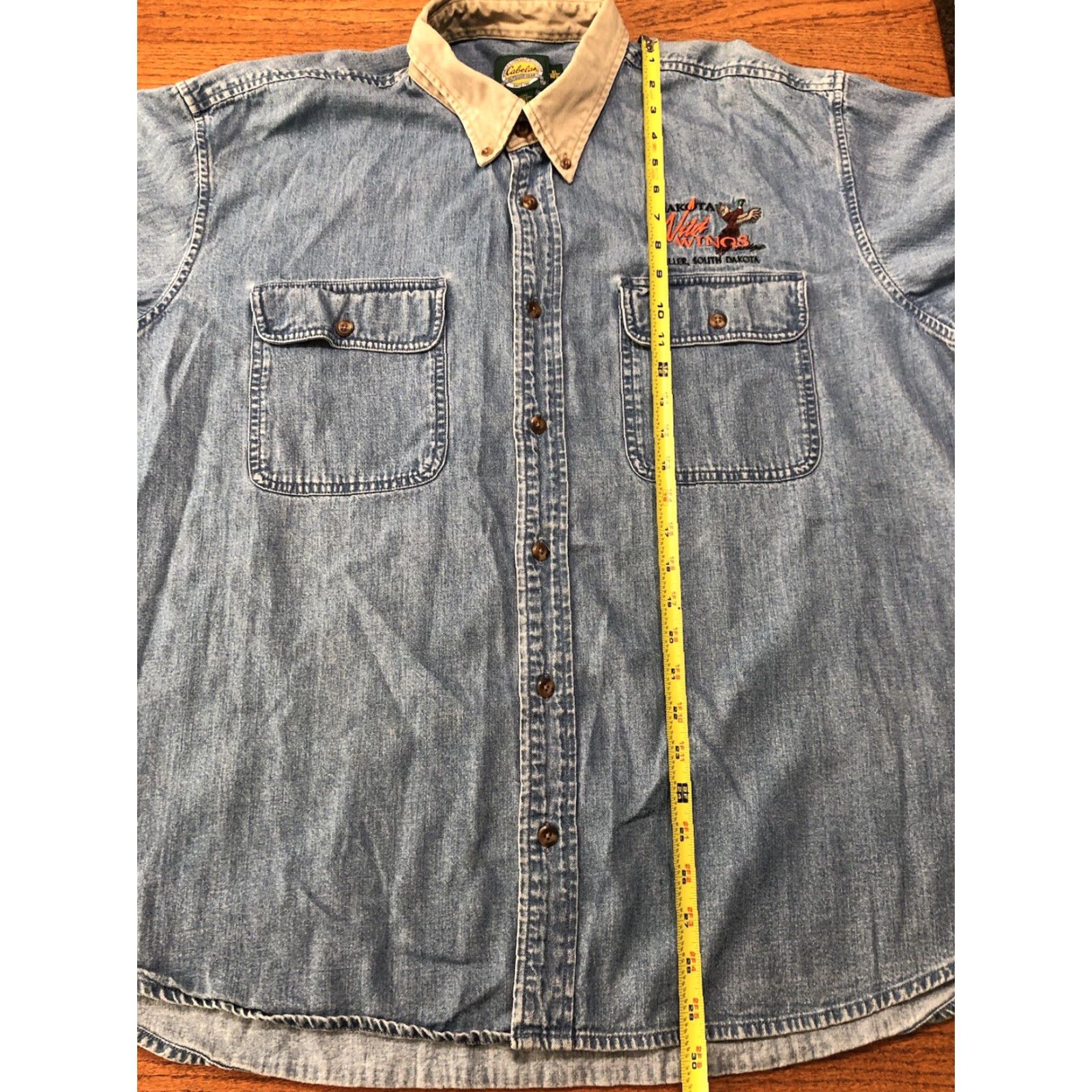 Vintage VINTAGE Cabela's Shirt Mens XL Blue Denim Chambray Pheasant Embroidery South Dakota Button-Down Collar-Style Button-Up Size US XL / EU 56 / 4 - 7 Thumbnail