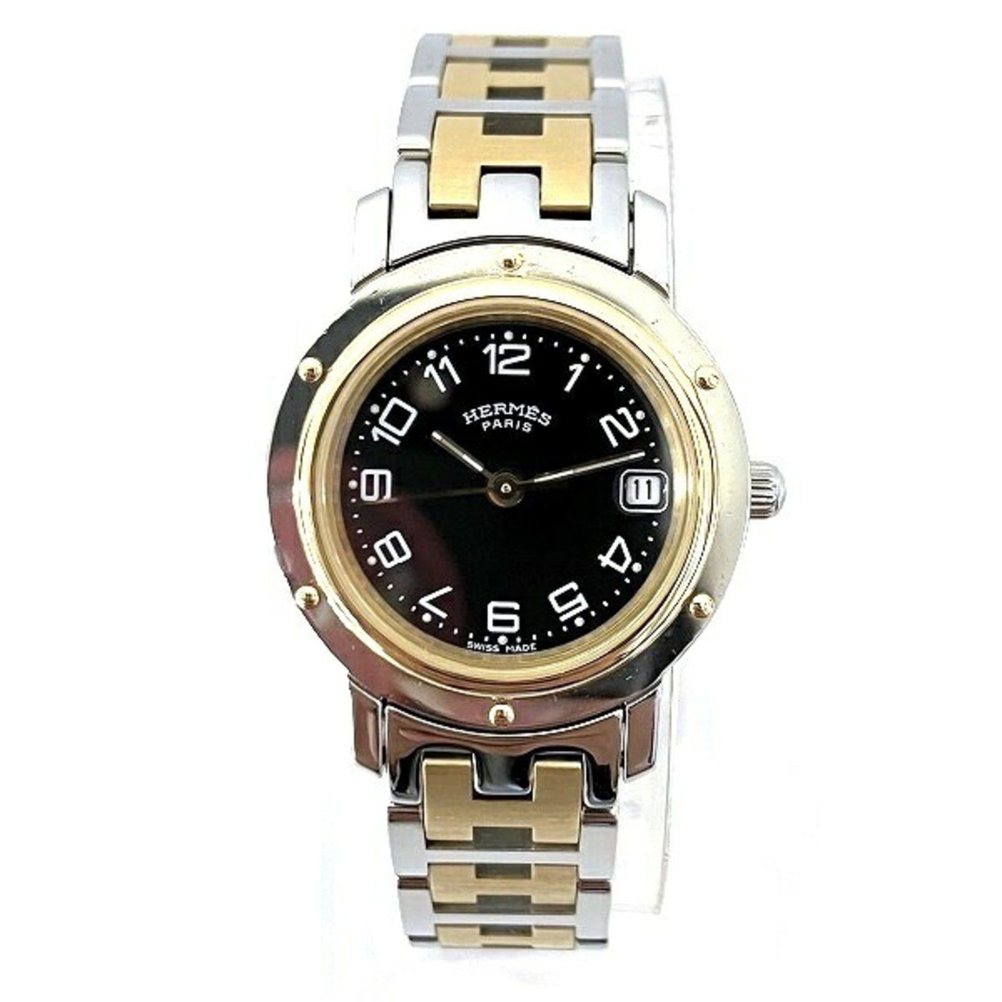 image of Hermes Clipper Cl4.220 Quartz Watch Women's Wristwatch in Black