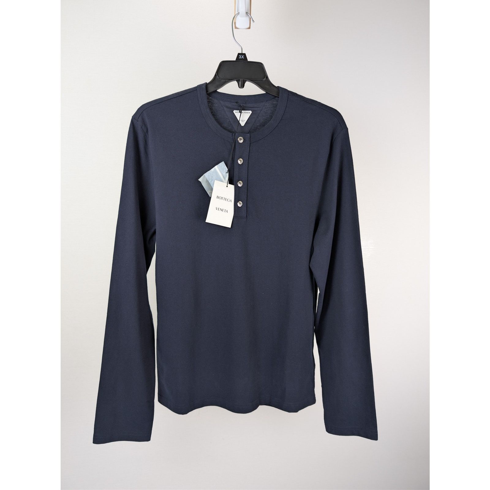 Bottega Veneta o1rshd1 Sunrise Light Cotton T-Shirt in Abyss Size US L / EU 52-54 / 3 - 8 Thumbnail