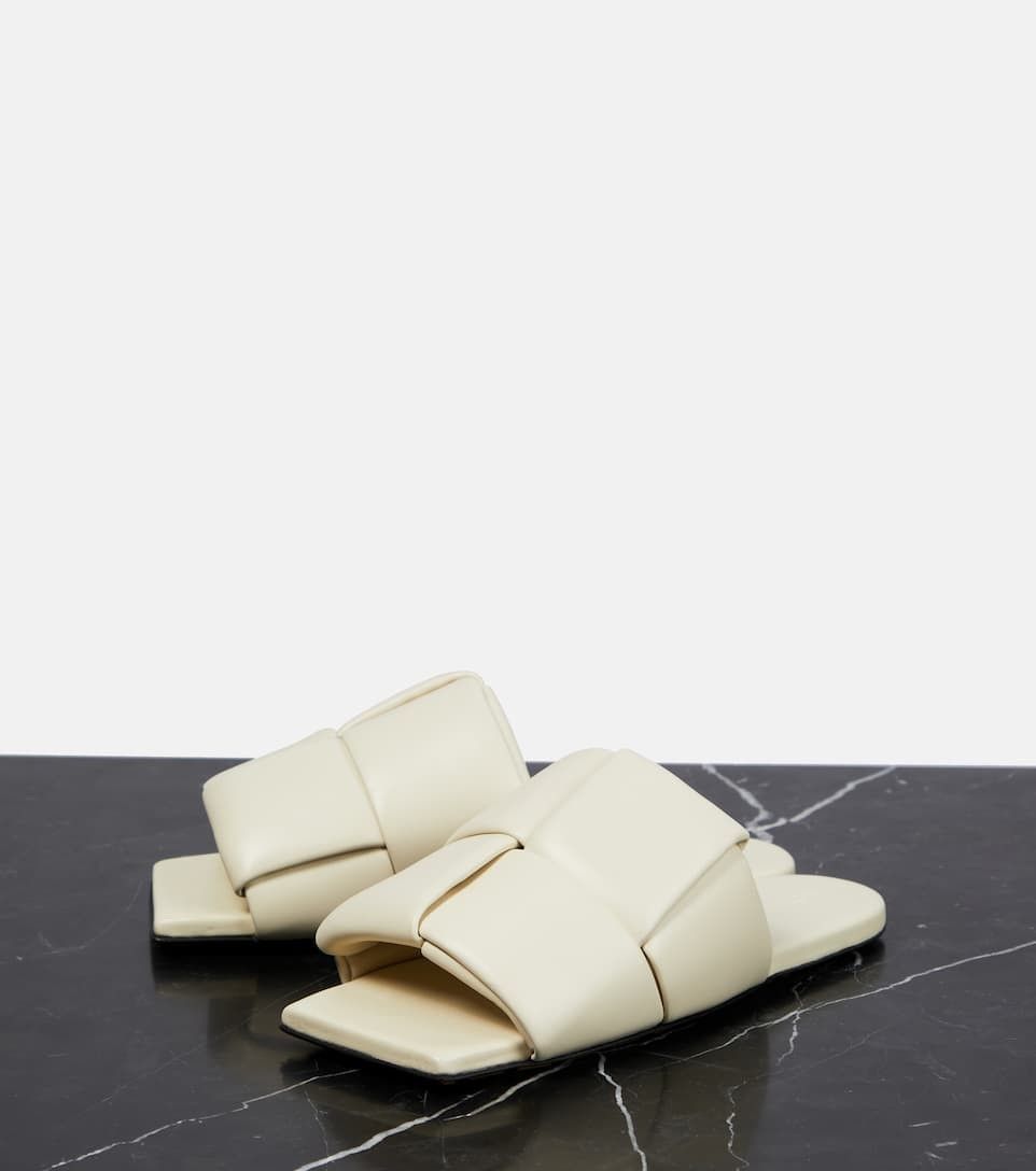 Bottega Veneta o1y0725 Leather Slippers in Ivory Size US 8.5 / IT 38.5 - 3 Thumbnail