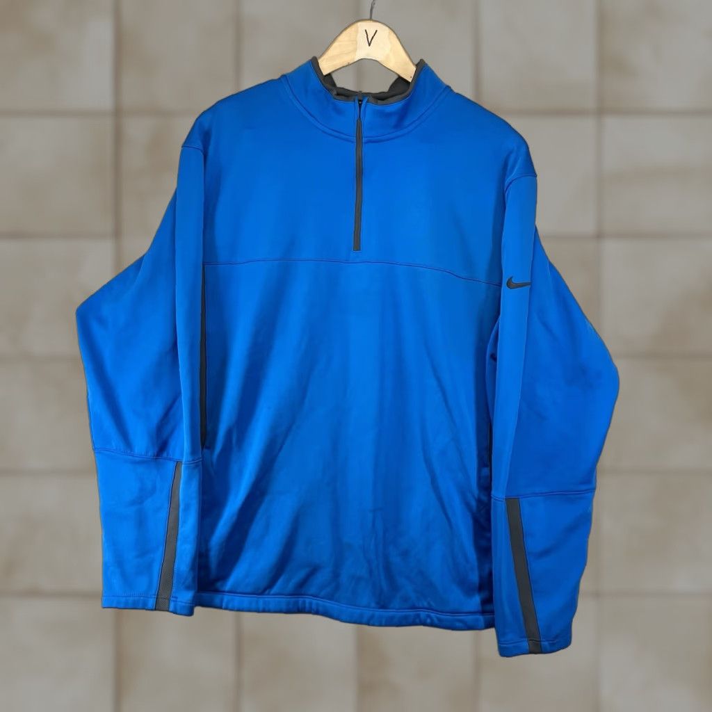 Nike Nike Golf Sweatshirt Mens XL Blue 1/4 Zip Pullover Tour Performance ThermaFit Size US XL / EU 56 / 4 - 1 Thumbnail