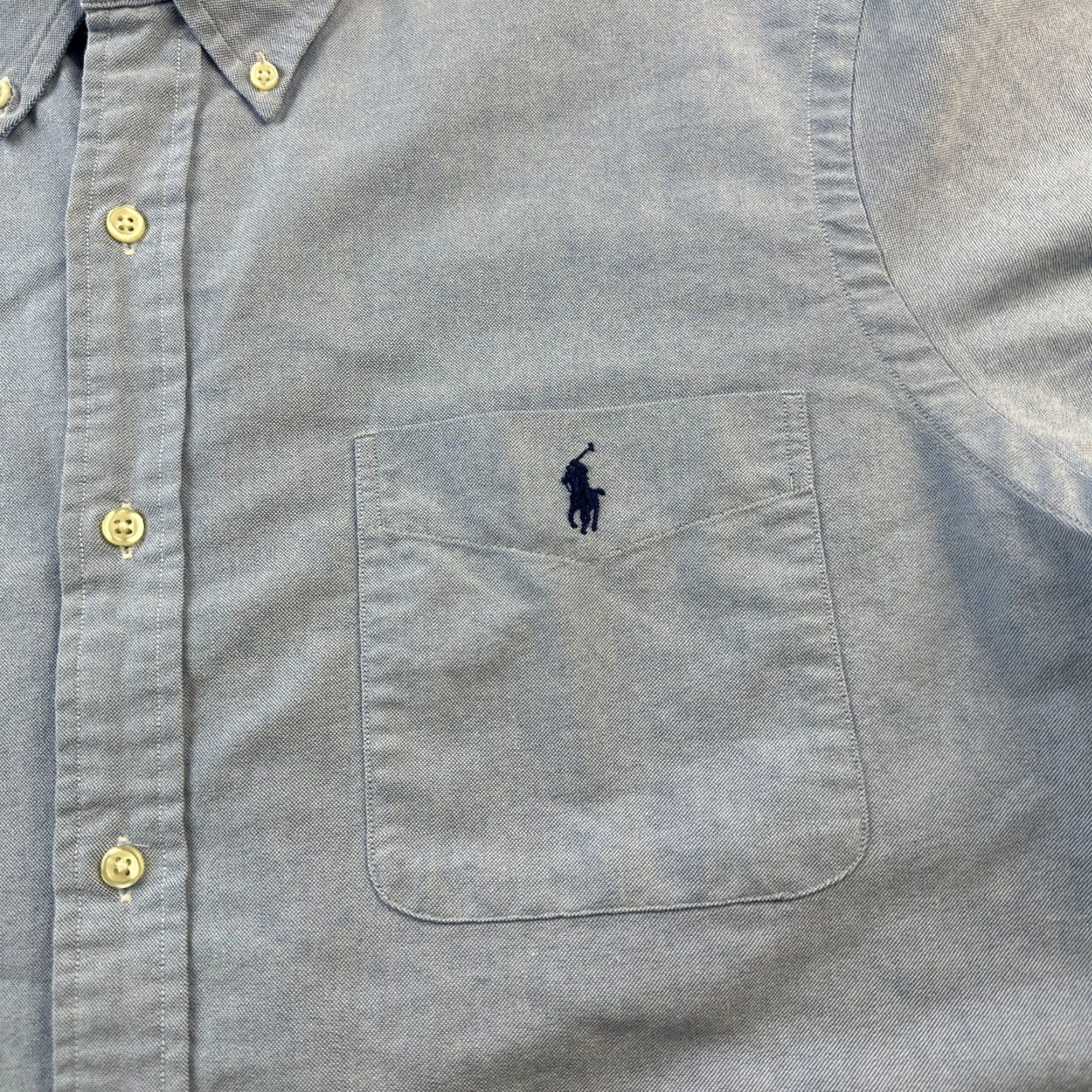 Ralph Lauren Ralph Lauren Shirt Mens Extra Large Blue Button Up Chambray Pony Pocket Size US XL / EU 56 / 4 - 4 Thumbnail