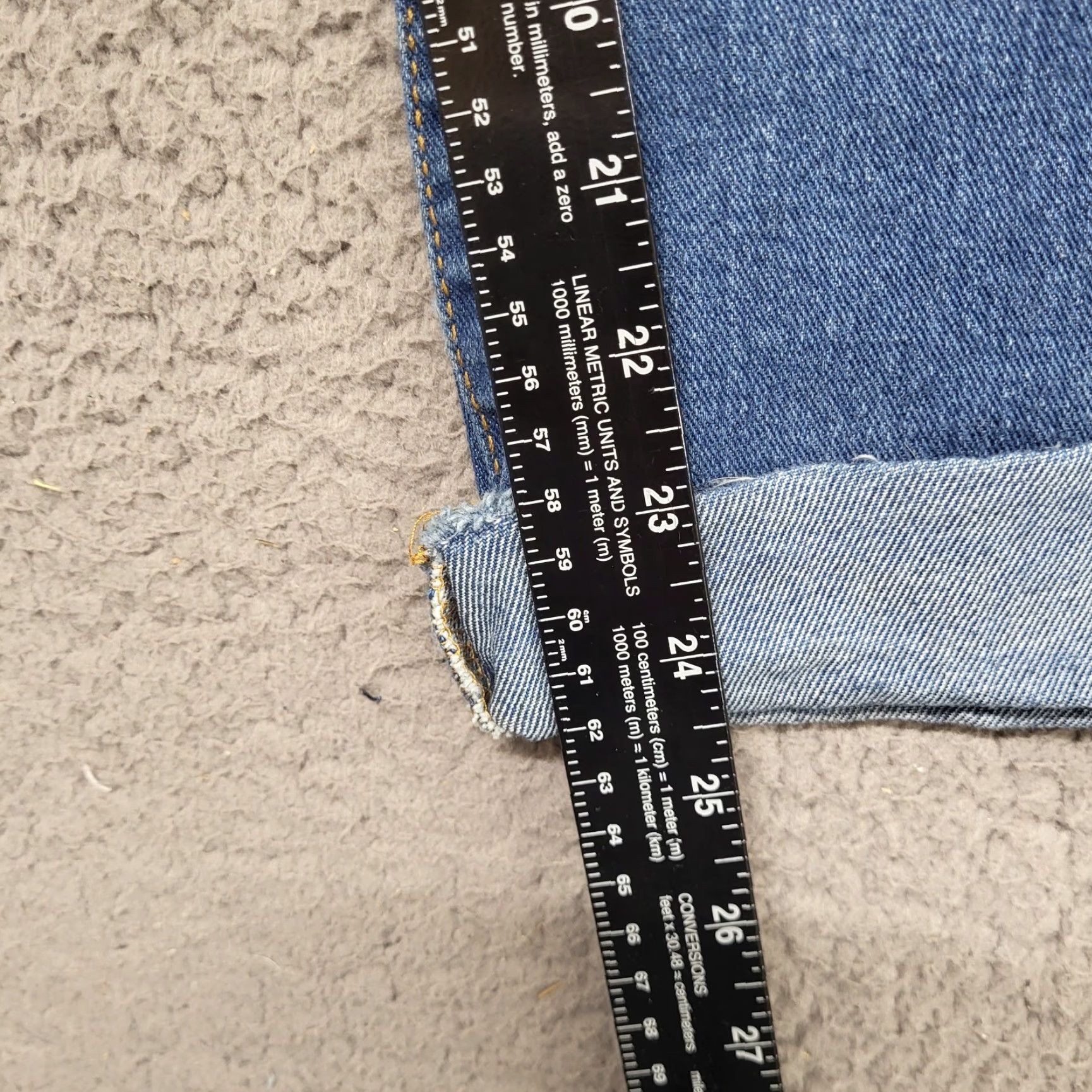 Denime New Directions Jeans Capris Women's 14 Reg Boyfriend Blue Denim Cuffed 5-Pocket Design Size 36" / US 14 / IT 50 - 6 Thumbnail
