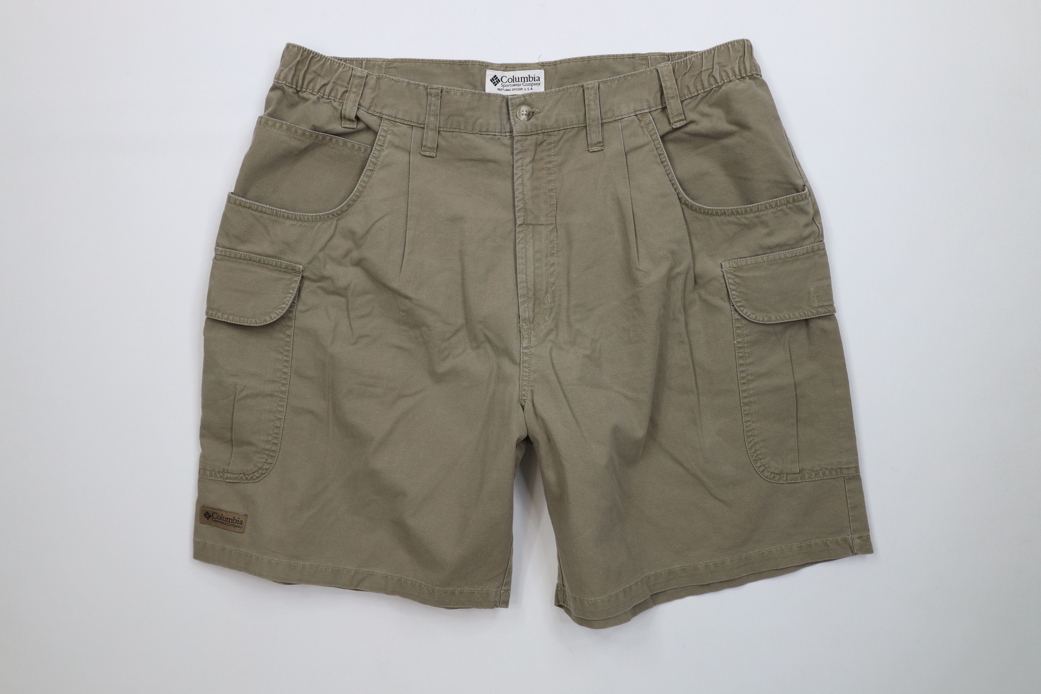 Columbia Vintage 90s Columbia Above Knee Cargo Shorts Cotton Breen Size US 38 / EU 54 - 1 Thumbnail