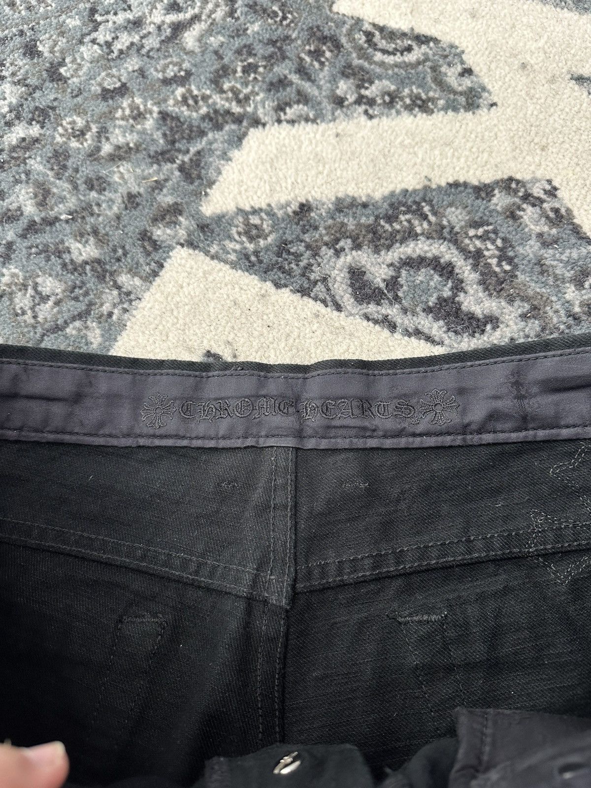 Chrome Hearts Chrome Hearts Black Cheetah Lime Cross Patch Jeans Size US 34 / EU 50 - 7 Thumbnail