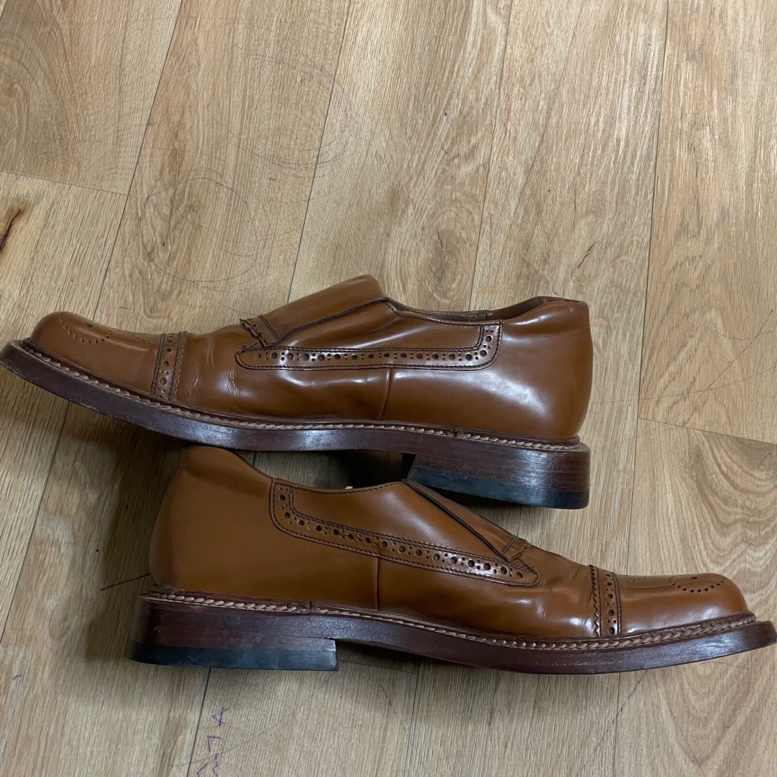 Prada VINTAGE Prada Womens SHOES LOAFER PATENT LEATHER Y2K BROWN Size US 9.5 / IT 39.5 - 4 Thumbnail