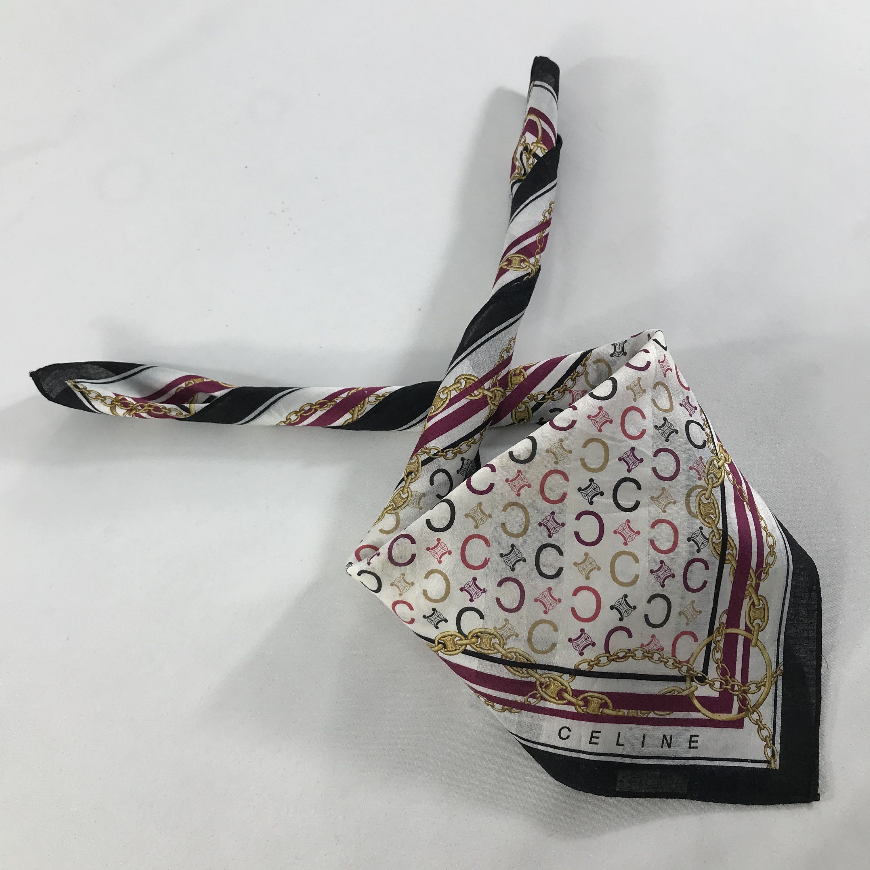 Celine × Vintage Celine Bandana / Handkerchief / Neckerchief - S1467 Size ONE SIZE - 4 Thumbnail