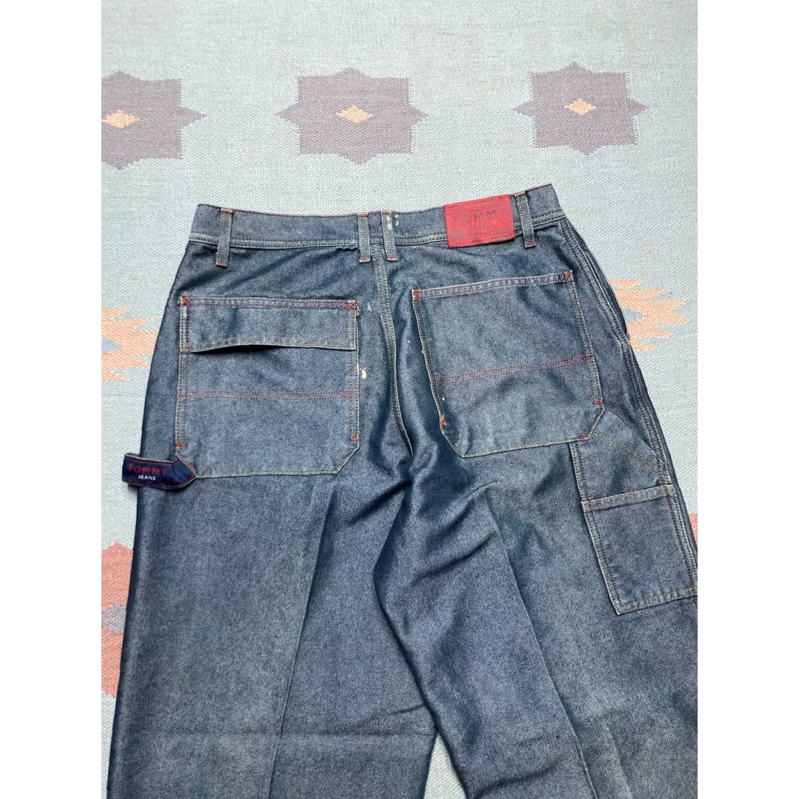Tommy Hilfiger VINTAGE Tommy Hilfiger Jeans Baggy Hip Hop 34x32 Men Blue Baggy Carpenter JNCO Style Skater 90s Modern Size US 34 / EU 50 - 3 Thumbnail