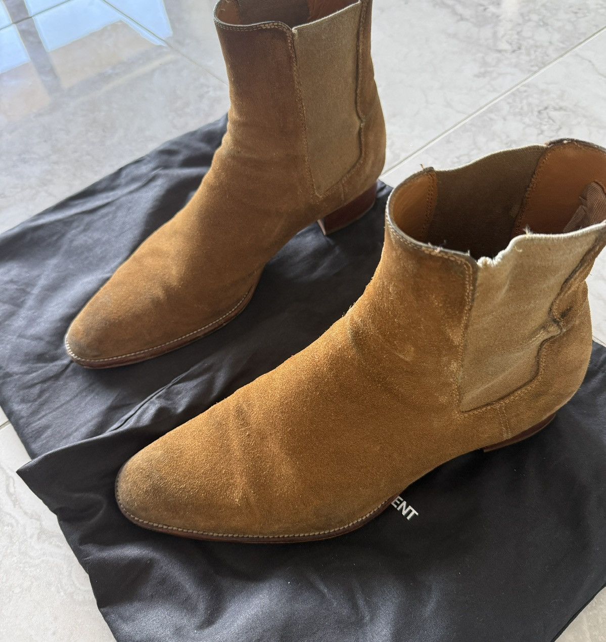 Saint Laurent Paris Hedi Slimane Era Chelsea Wyatt 40 suede boots Size US 13 / EU 46 - 5 Thumbnail