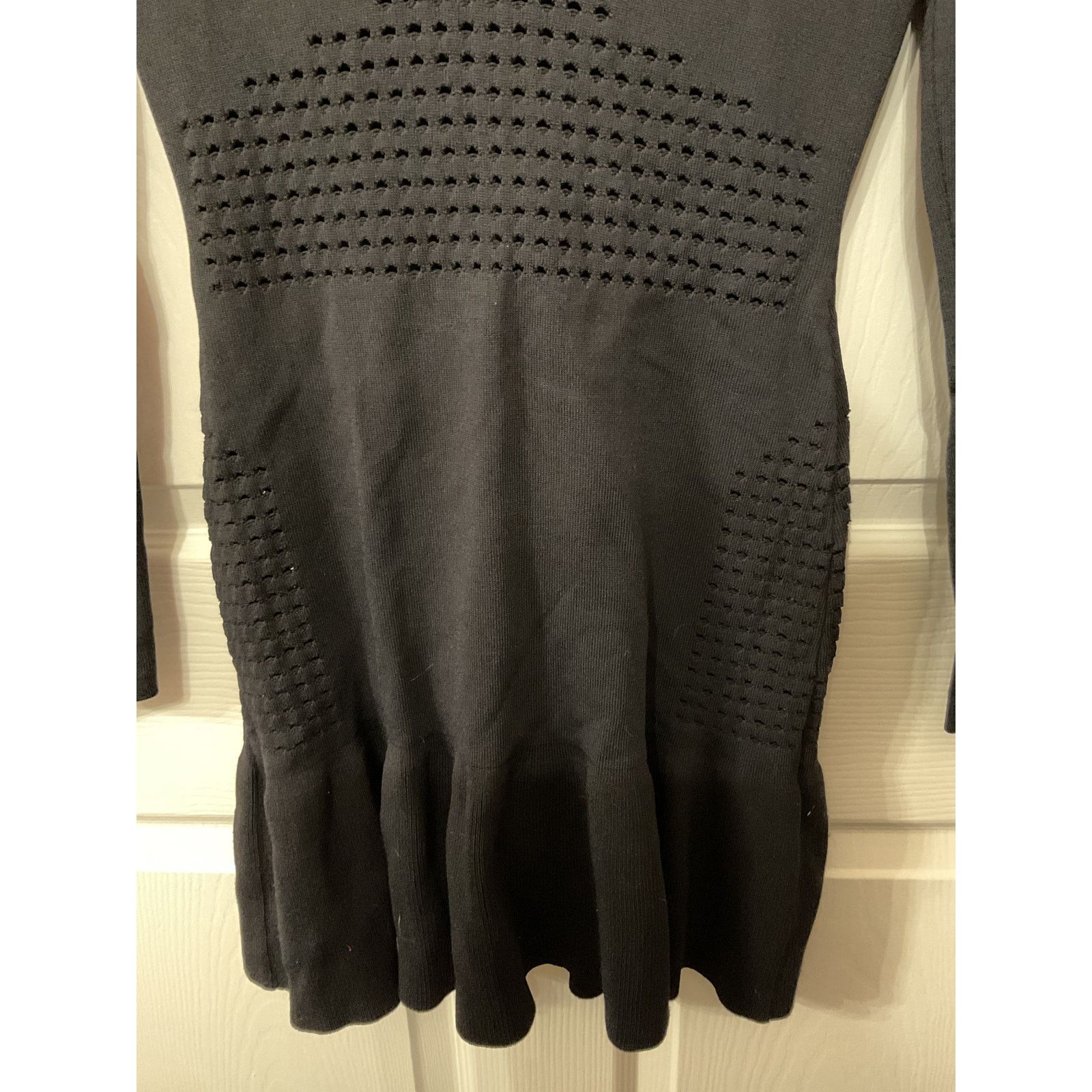 REVOLVE Revolve NBD Perforated Blk Long Sleeve Flutter Mini Dress,S Size S / US 4 / IT 40 - 4 Thumbnail
