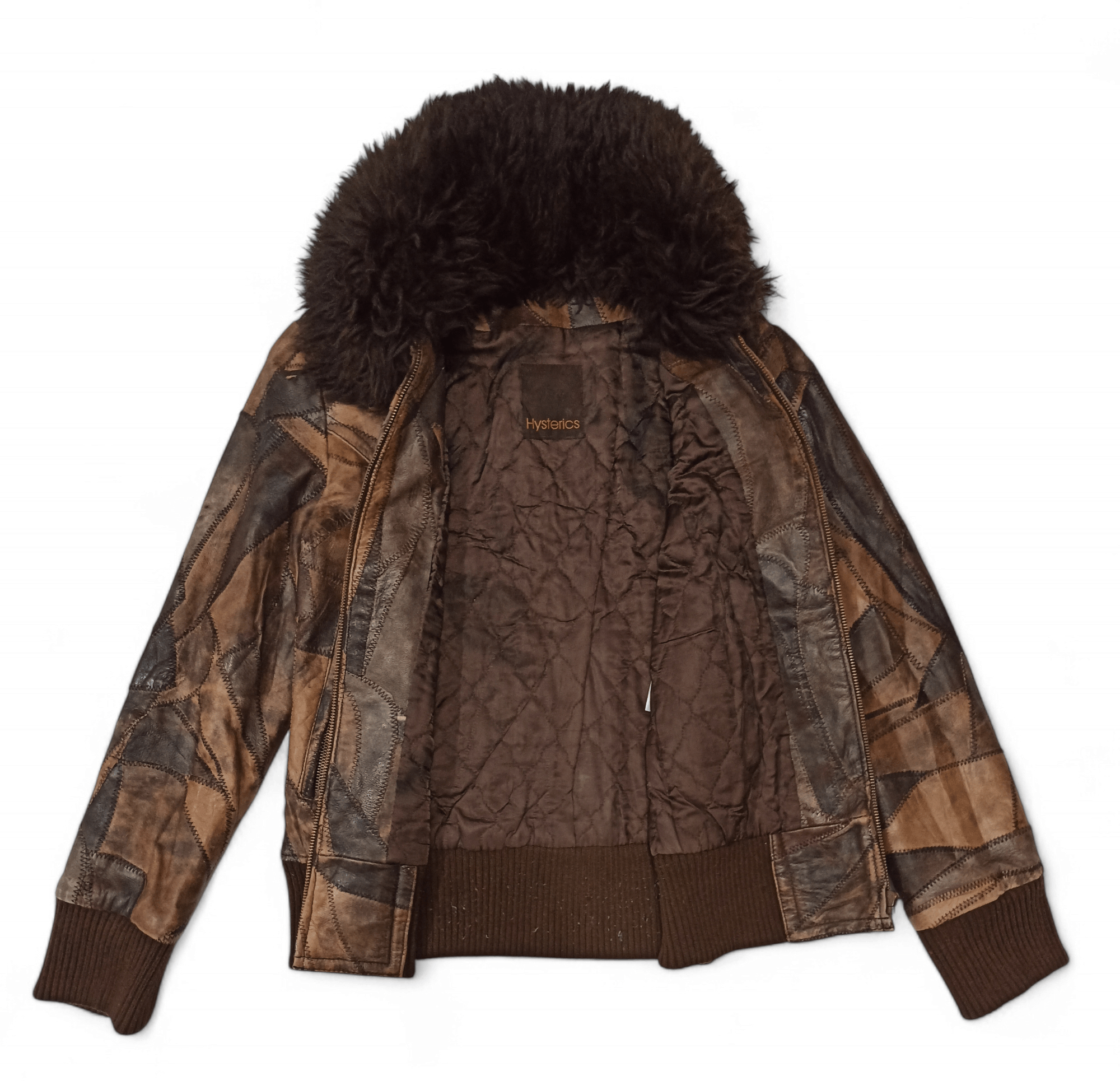 Hysteric Glamour Vintage Hysteric Glamour Patchwork Leather Jacket with Fur Size S / US 4 / IT 40 - 4 Thumbnail