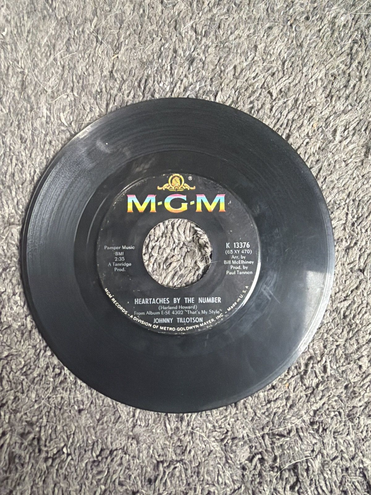 Vintage 1965 Johnny Tillotson 45 Vinyl Size ONE SIZE - 1 Thumbnail