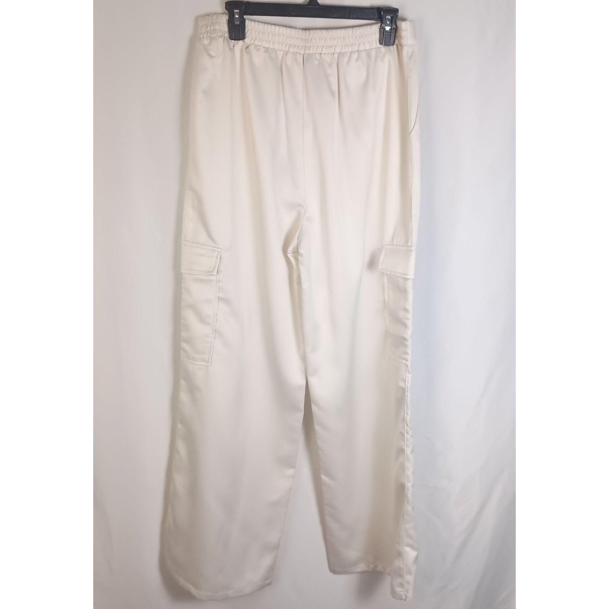 Other Emerson Lang Satin Wide Leg Cargo Pants XL Champagne 100% Po Size 38" / US 16 / IT 52 - 5 Thumbnail