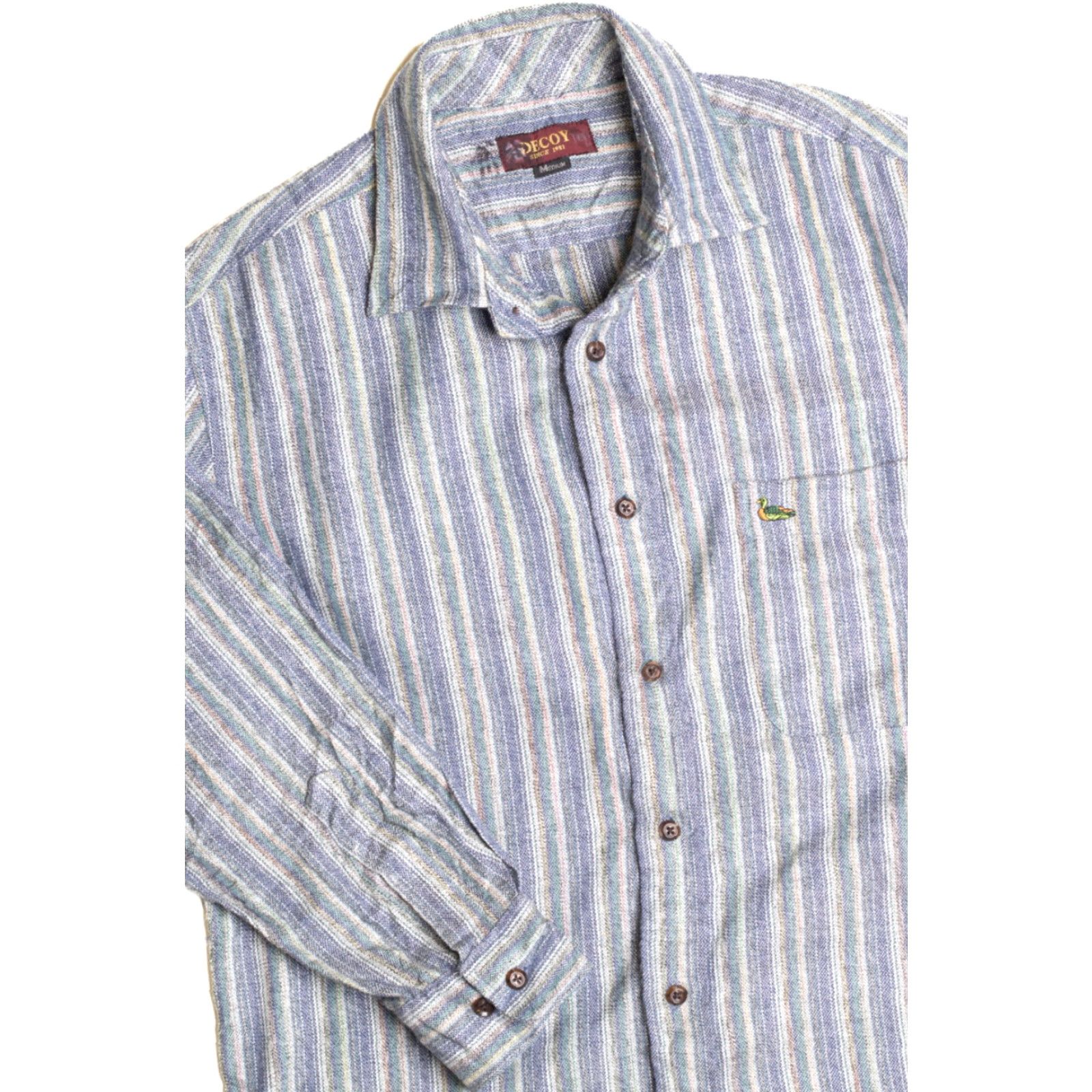 Vintage VINTAGE Decoy Flannel Shirt Blue Striped Medium Button-Down Shirt Men’s Women’s Size US M / EU 48-50 / 2 - 2 Thumbnail