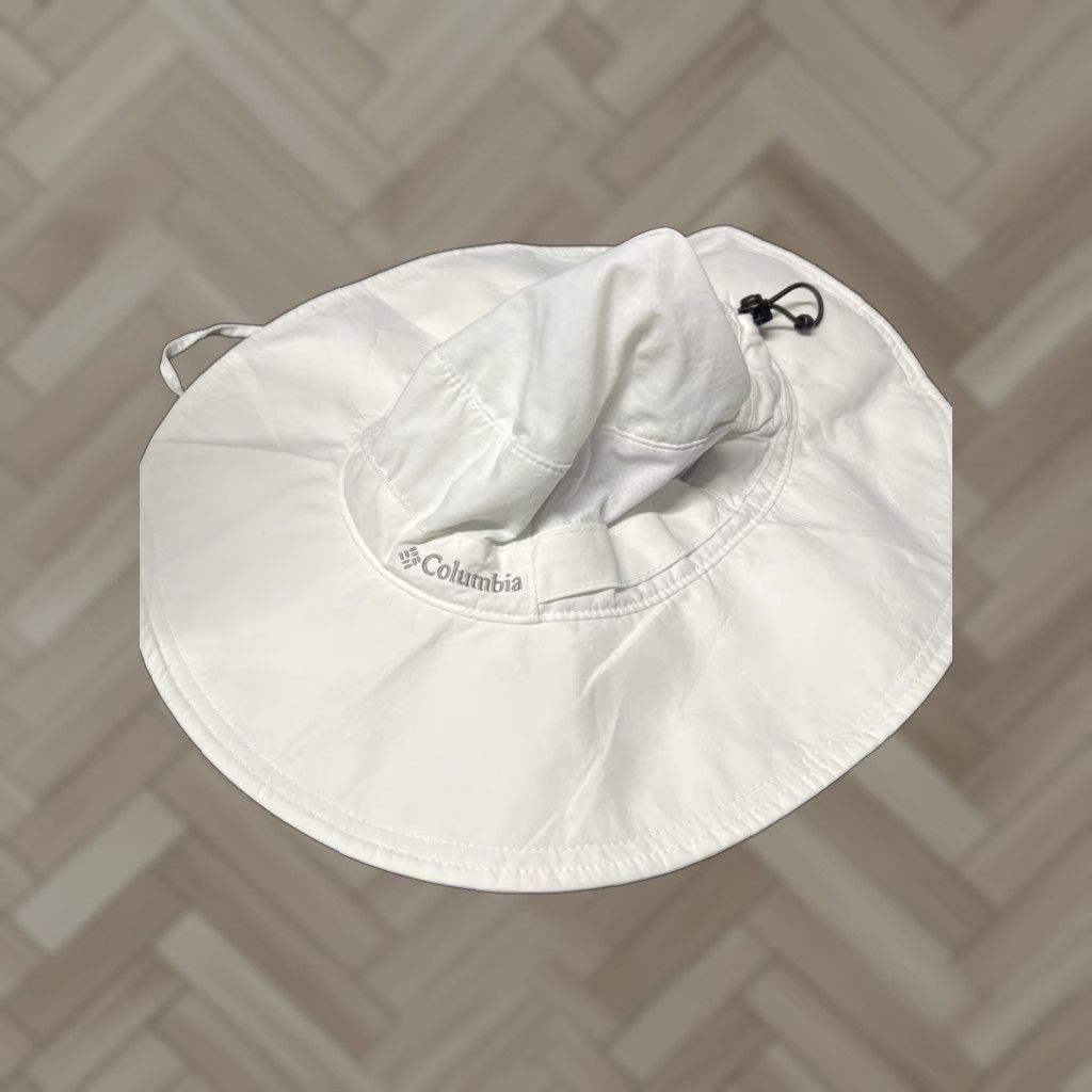 Vintage VINTAGE Columbia Boonie Bucket Hat One Size White Lightweight Wide Brim Cap Men Size ONE SIZE - 1 Thumbnail